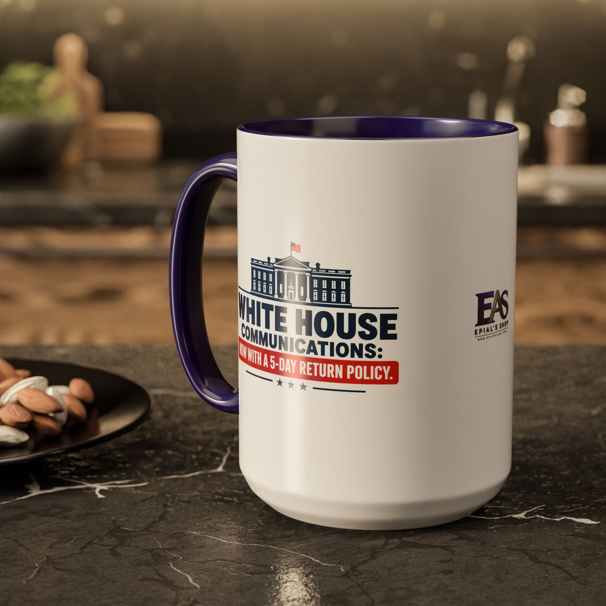 White House Communications 5-Day Return Policy Mug | Funny Political Satire Coffee Cup (11oz/15oz)