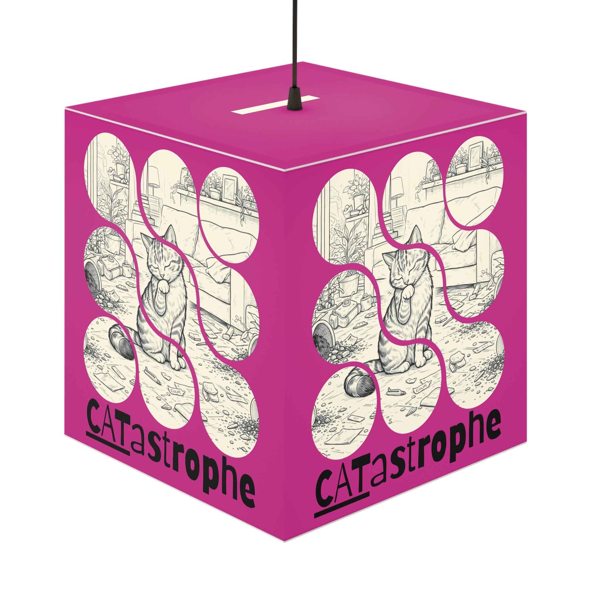 CATastrophe Cat Cube Lamp – Funny Cat Lover Accent Lamp