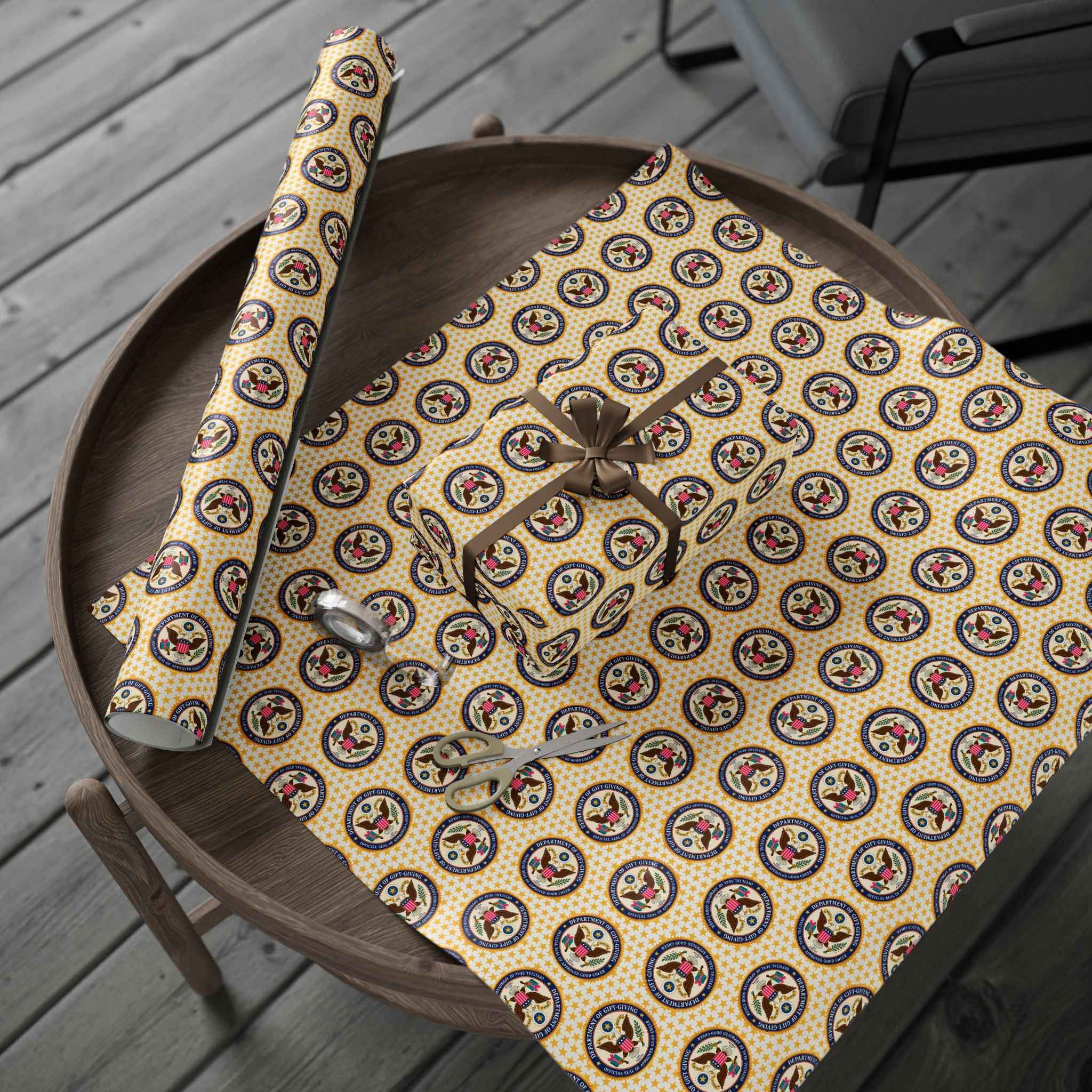 Department of Gift-Giving Wrapping Paper | Faux Government Seal Retro Gift Wrap