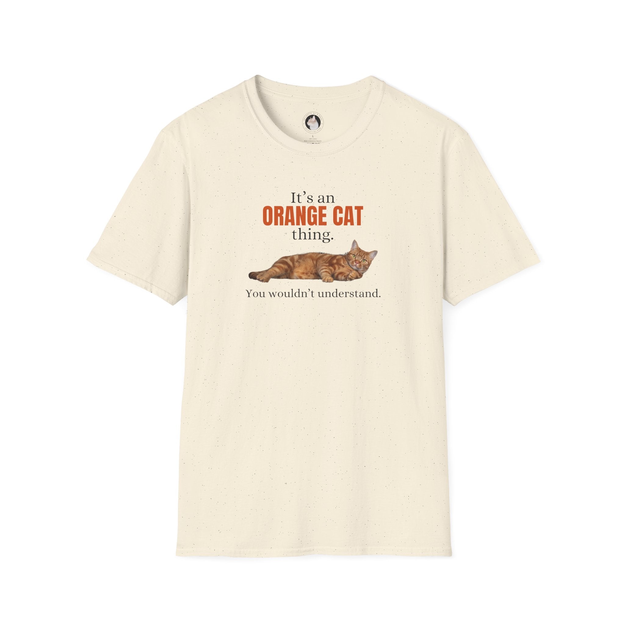 Photo depicting the ​It's an Orange Cat Thing Unisex Softstyle T-Shirt from EpiAl's Shop.