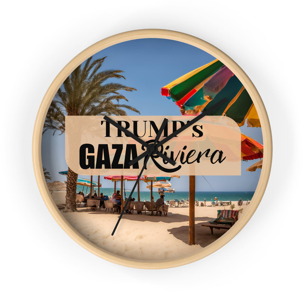 Trump's Gaza Riviera Beach Wall Clock