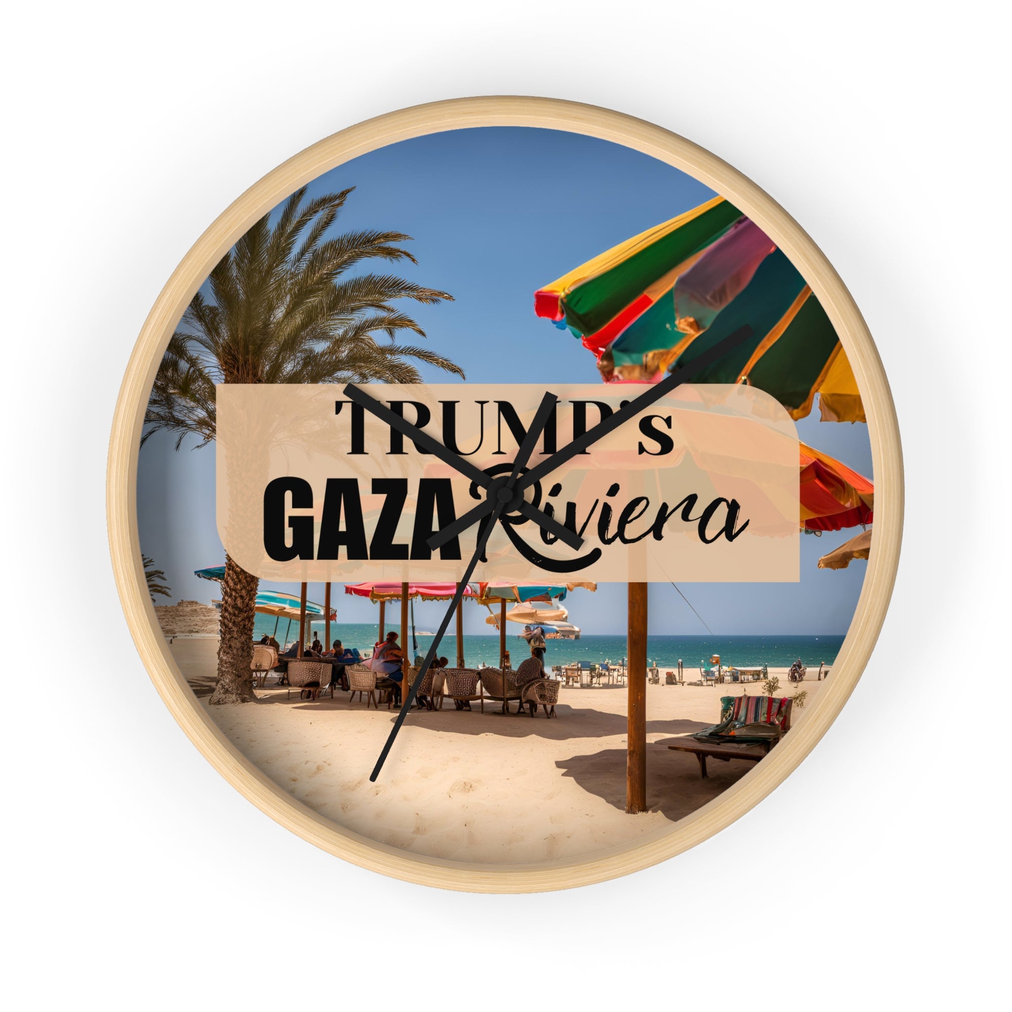 Trump's Gaza Riviera Beach Wall Clock