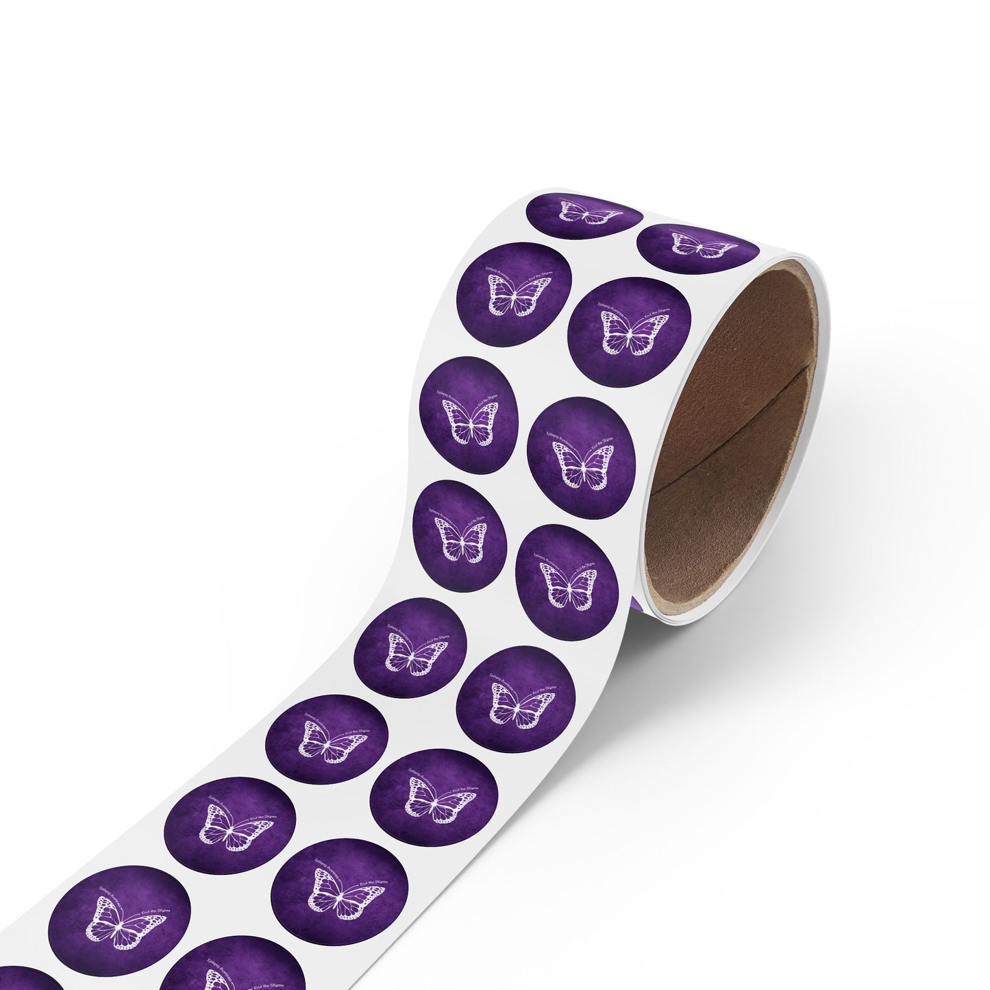 Butterfly Epilepsy Awareness Round Sticker Rolls