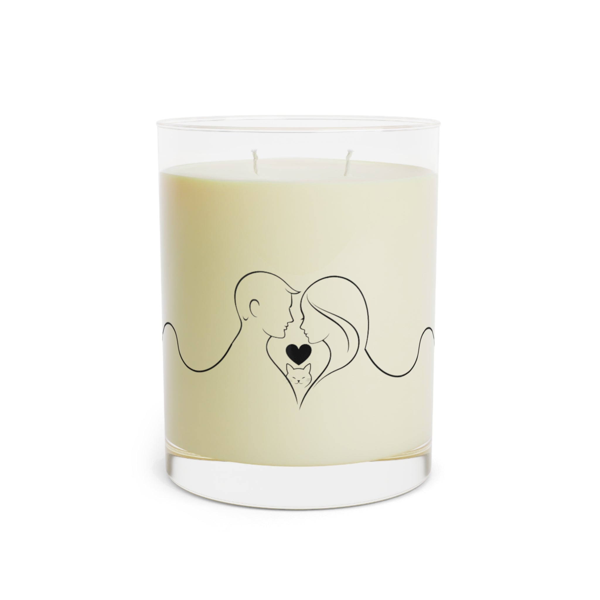 Love Lives Here – Valentine Candle (Couple, Cat & Heart)