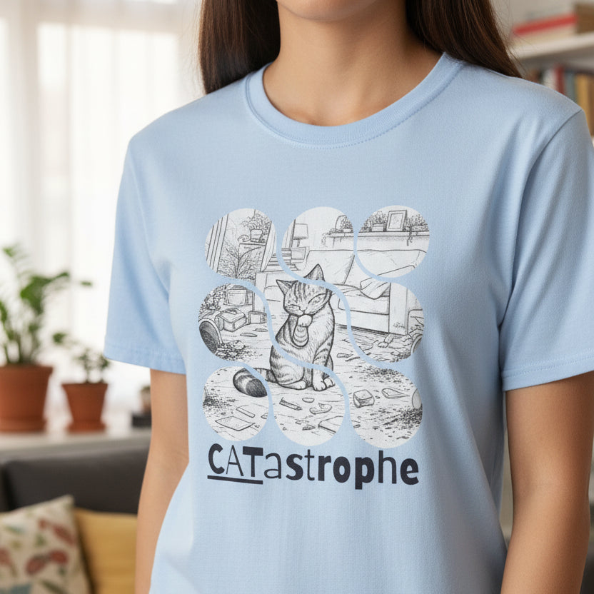CATastrophe Cat Paw Unisex T-Shirt – Funny Cat Chaos Graphic Tee
