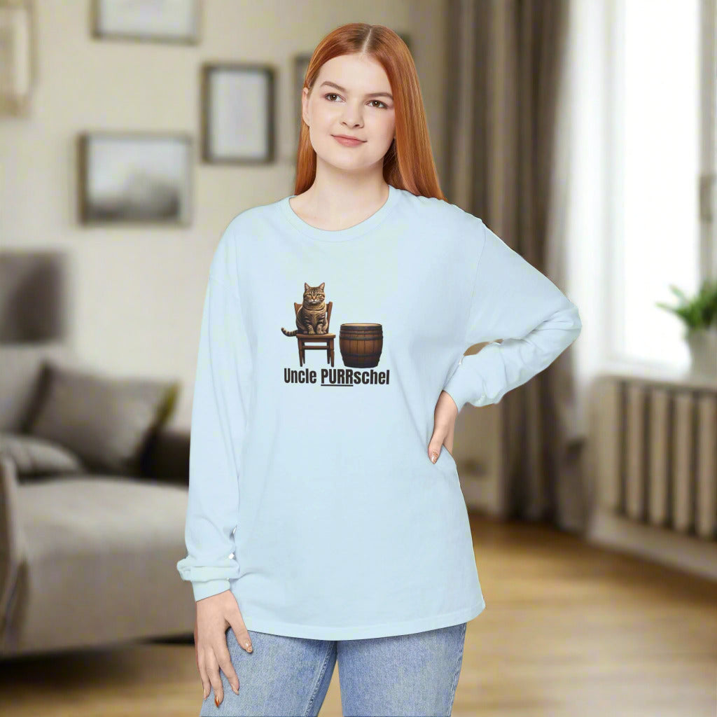 Uncle PURRschel Long Sleeve T-Shirt, Funny Cat Shirt