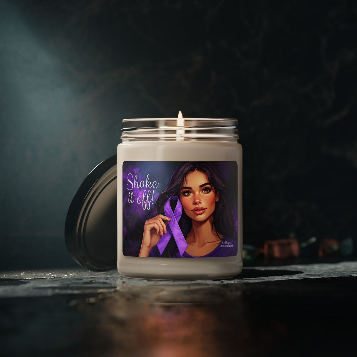 Shake it Off Scented Soy Candle | Epilepsy Awareness Decor