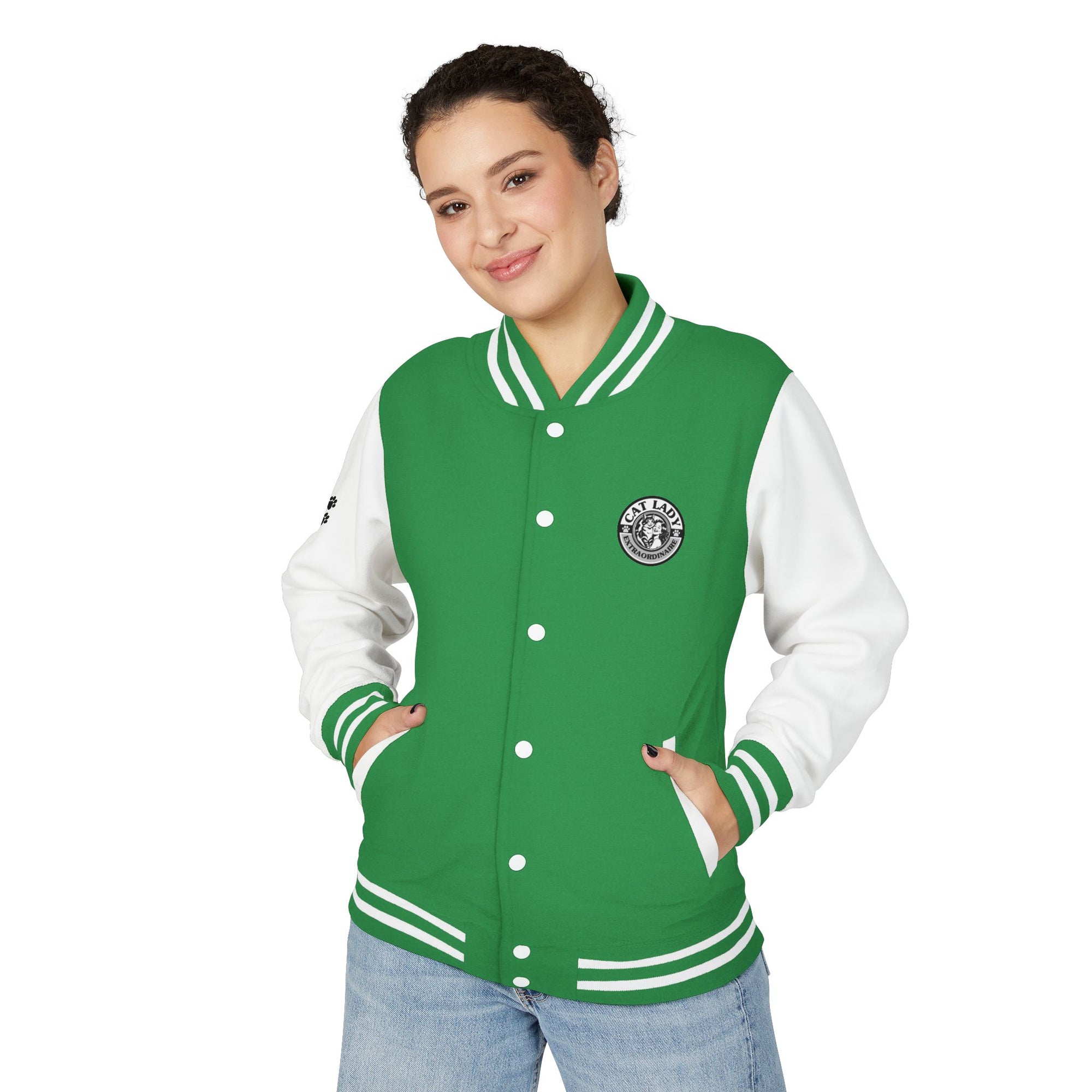 Cat Lady Extraordinaire Colorful Letterman Jacket
