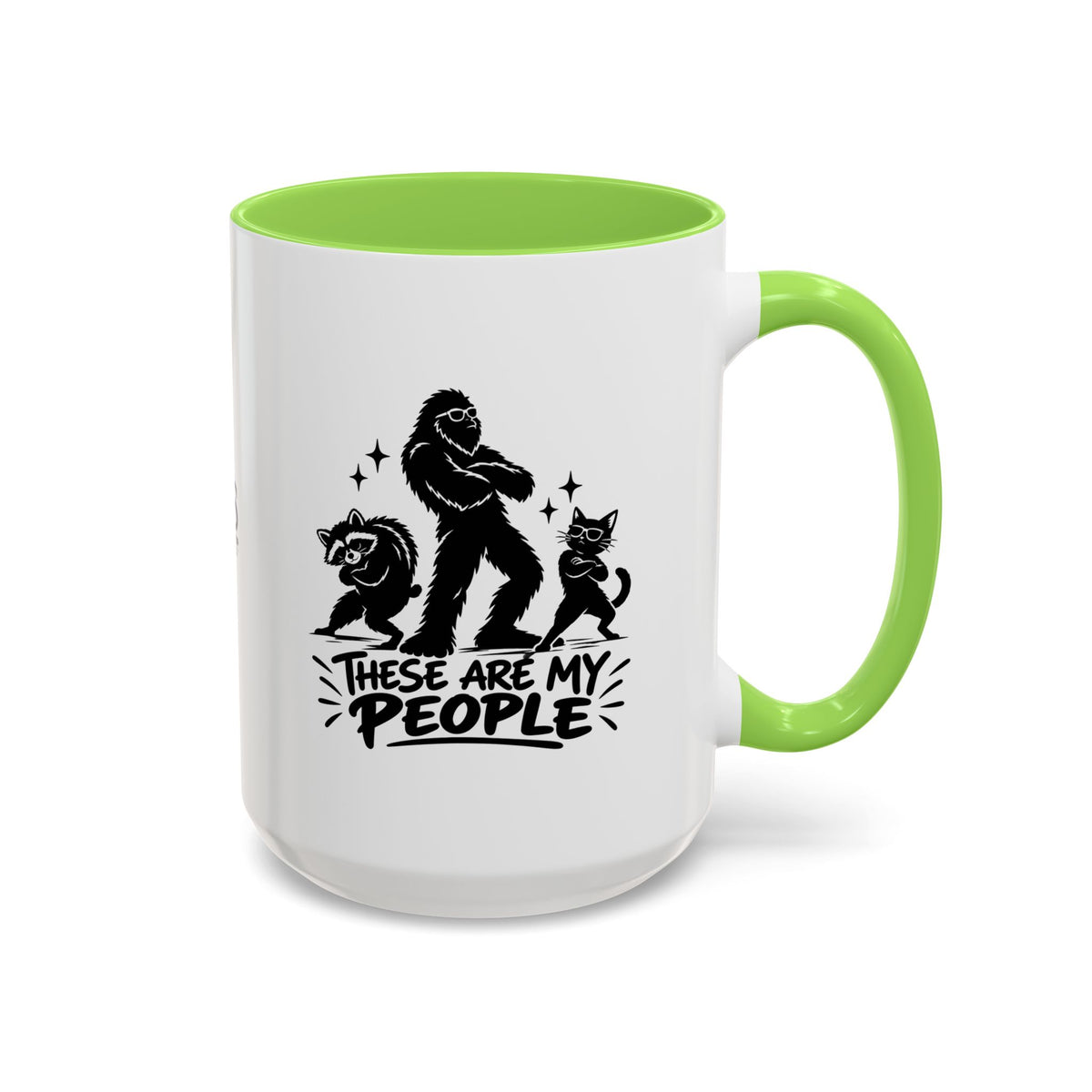 These Are My People Bigfoot, Raccoon & Cat Accent Coffee Mug | 11oz & 15oz
