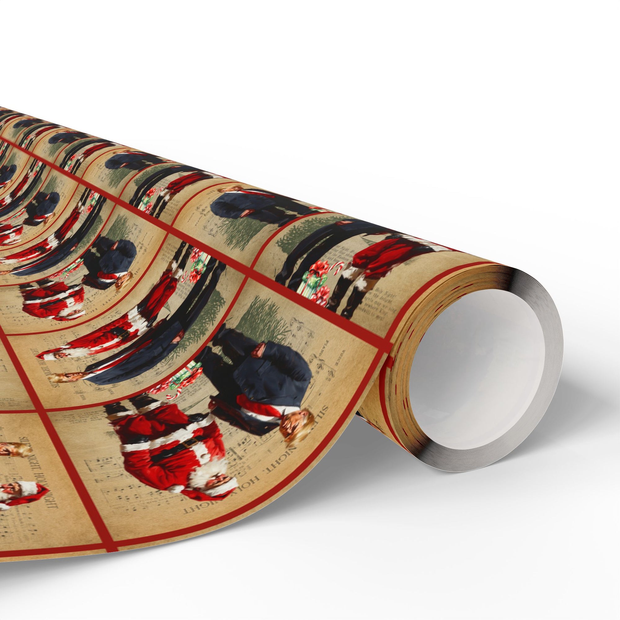 Vintage Trump & Santa Holiday Wrapping Paper