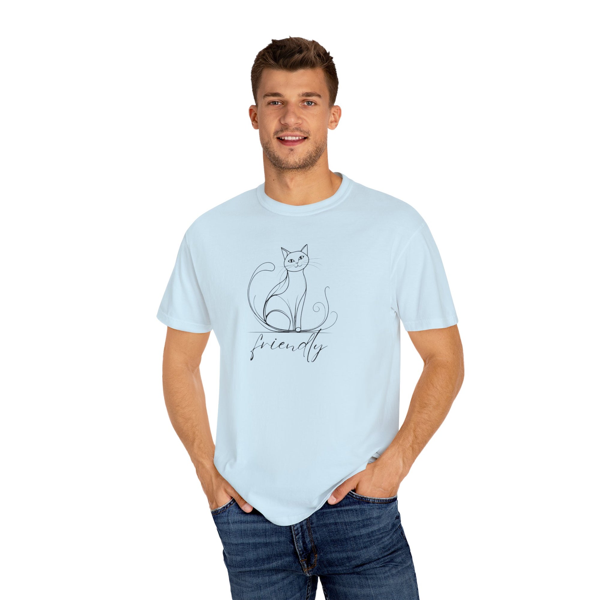Friendly Cat Lover's Unisex Garment-Dyed T-Shirt