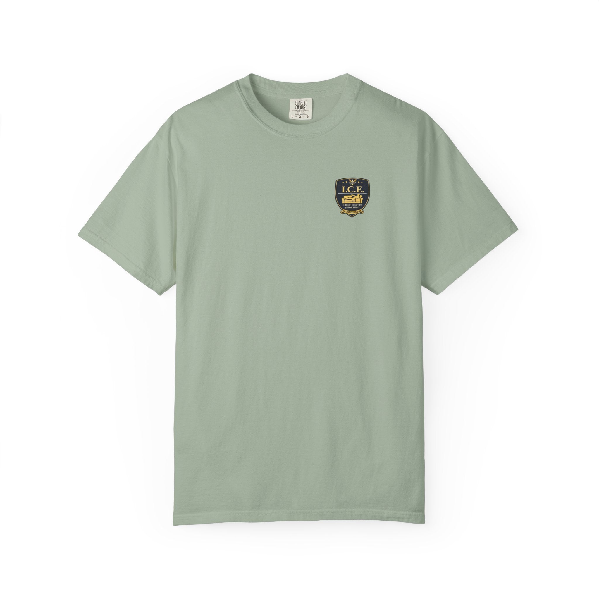 I.C.E. Badge T-Shirt | Institute of Cozy Excellence Parody Tee