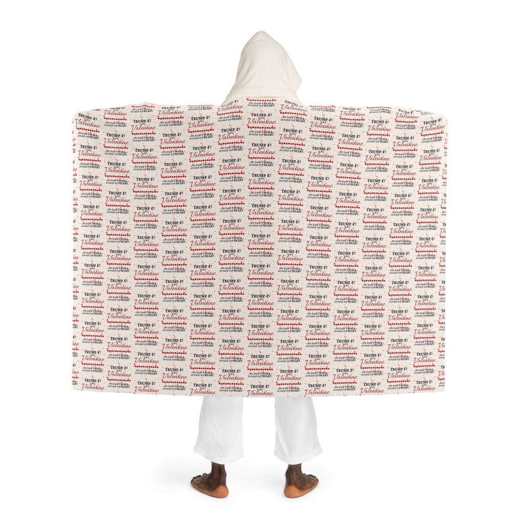 Trump is my Valentine Hooded Sherpa Fleece Blanket