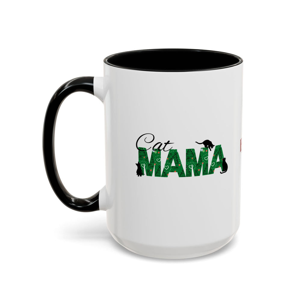 Christmas Cat Mama Accent Coffee Mug (11, 15oz)