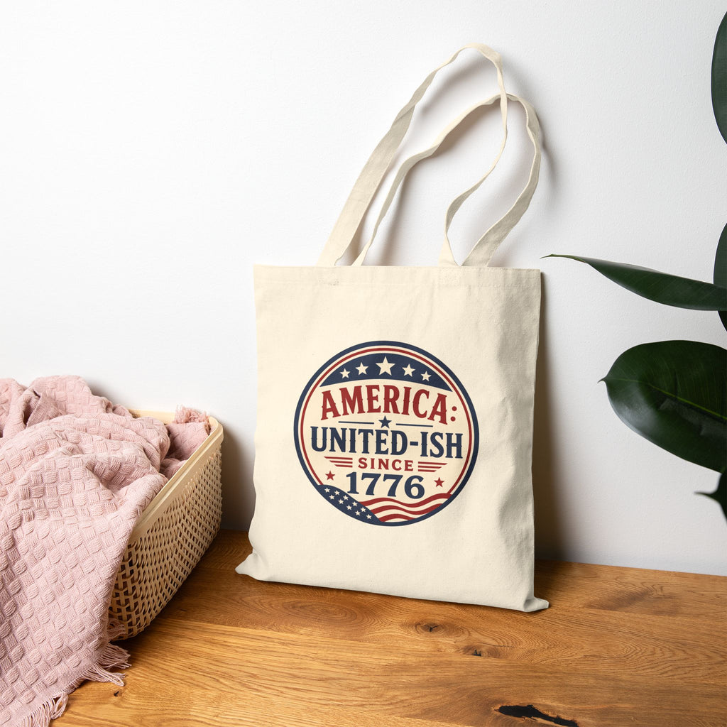America United-ish Since 1776 Patriotic Canvas Tote Bag | Americana USA Carryall