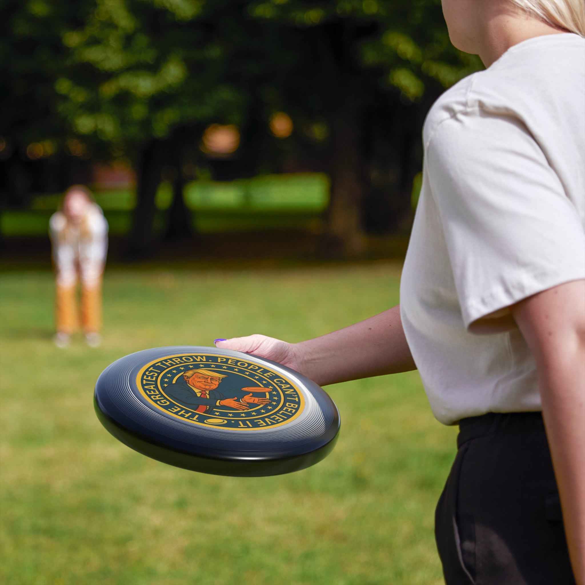 Political Parody Flying Disc – “The Greatest Throw. People Can’t Believe It.”