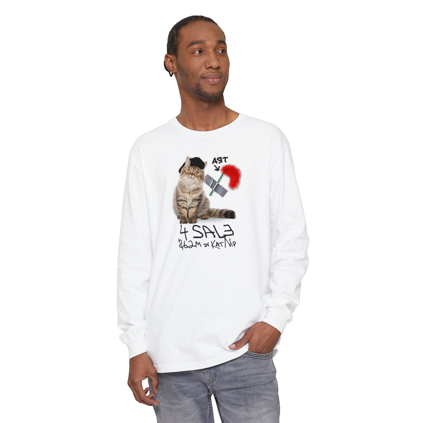 Duct Tape Cat Toy Art Unisex Garment-dyed Long Sleeve T-Shirt