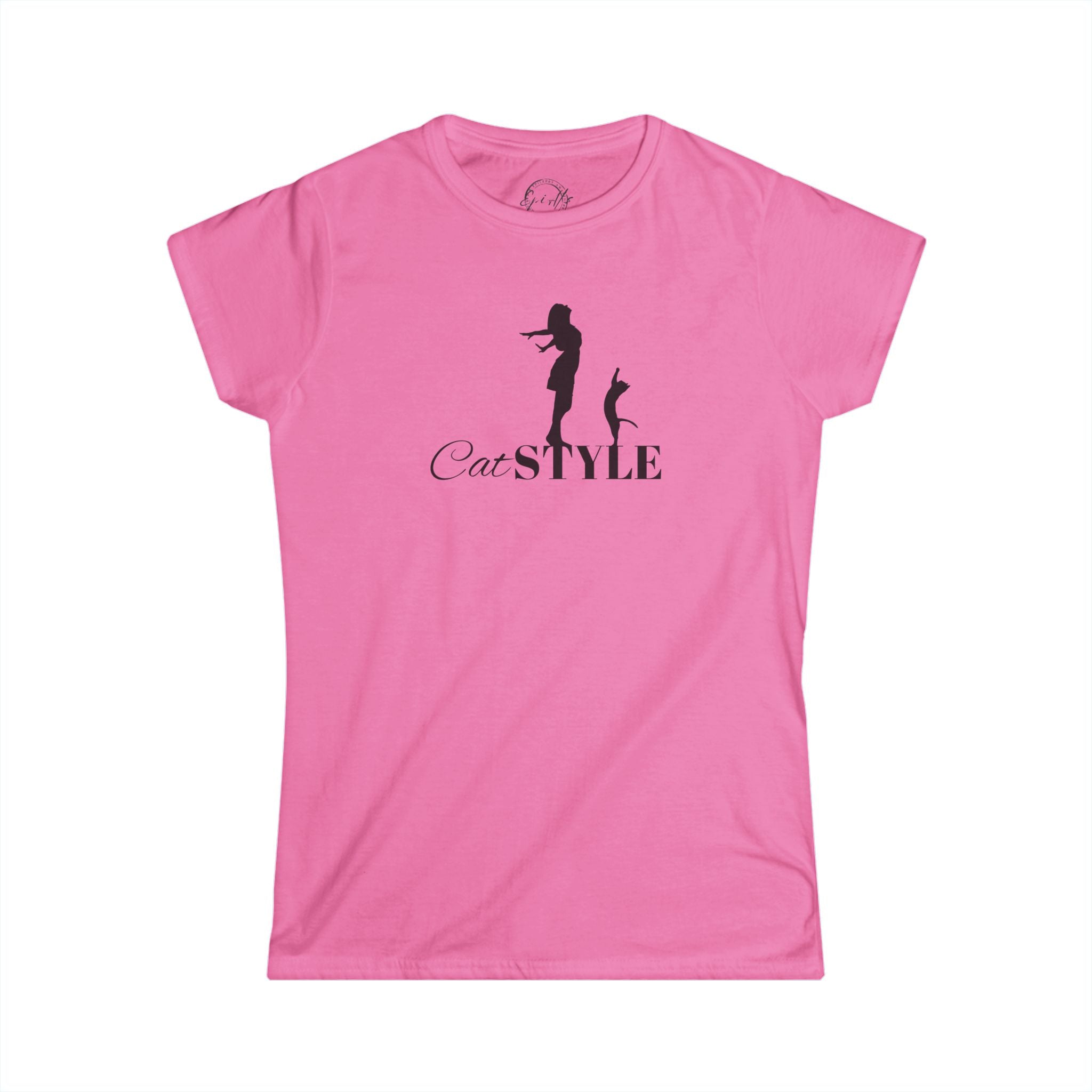 Photo depicting the ​Cat Style Women's Softstyle Tee from EpiAl's Shop.
