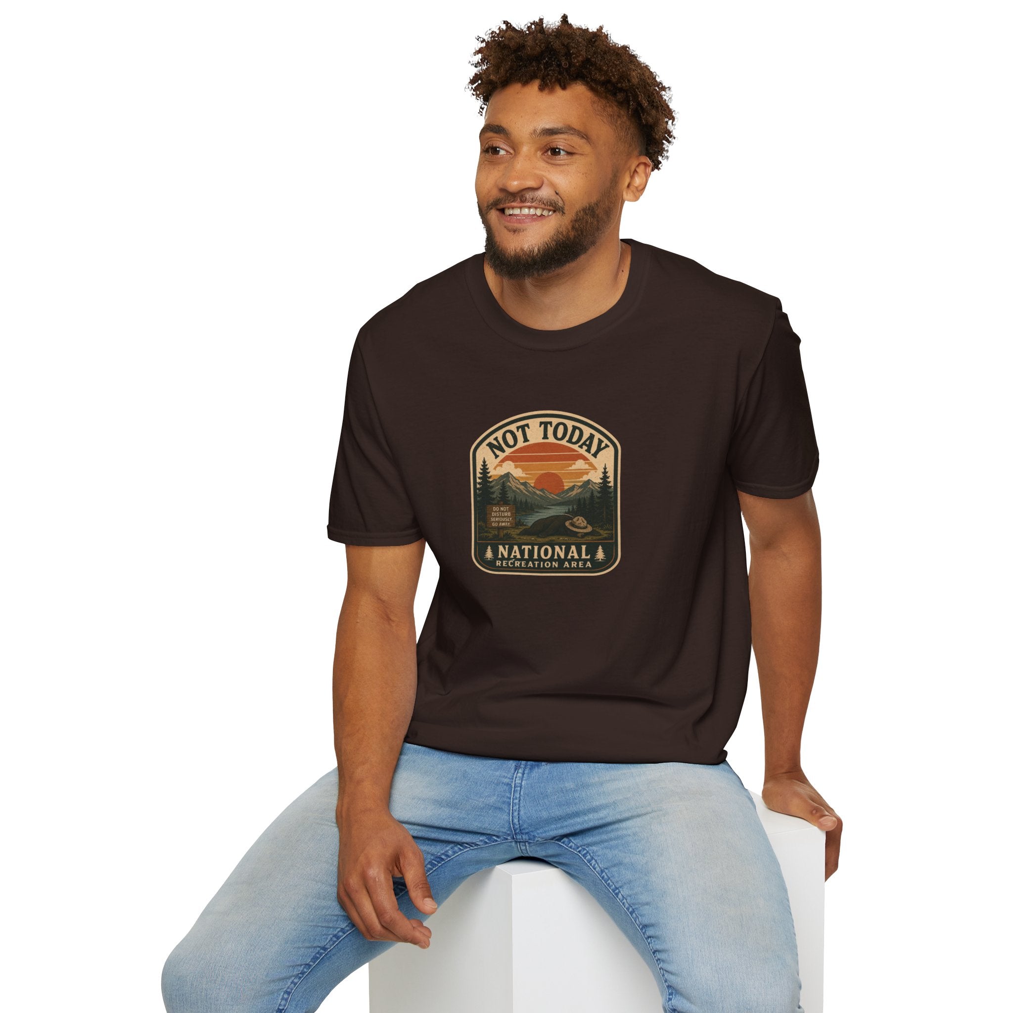 Not Today National Recreation Area Unisex T-Shirt | Funny Retro Outdoors Graphic Tee