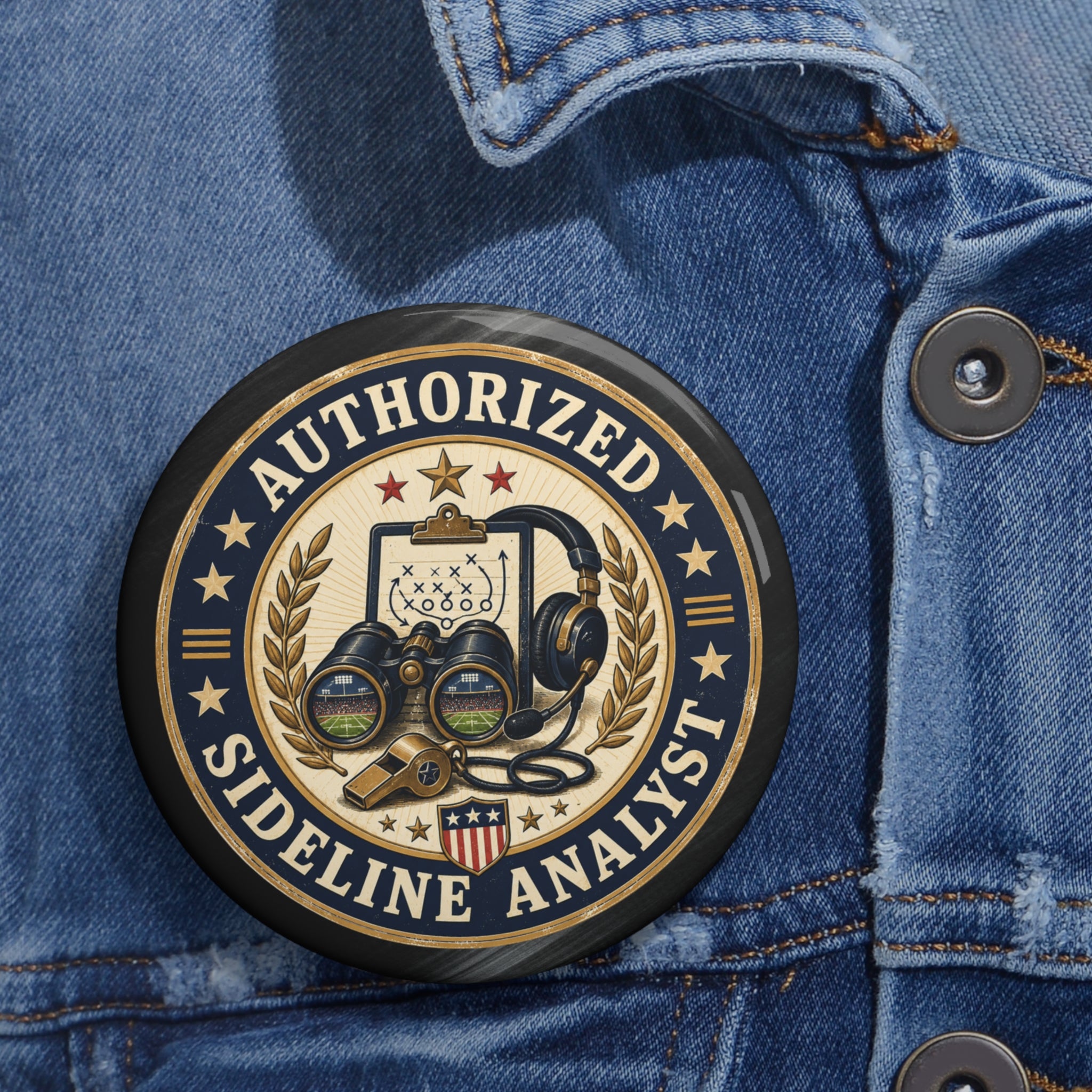 Authorized Sideline Analyst 3-Inch Pinback Button