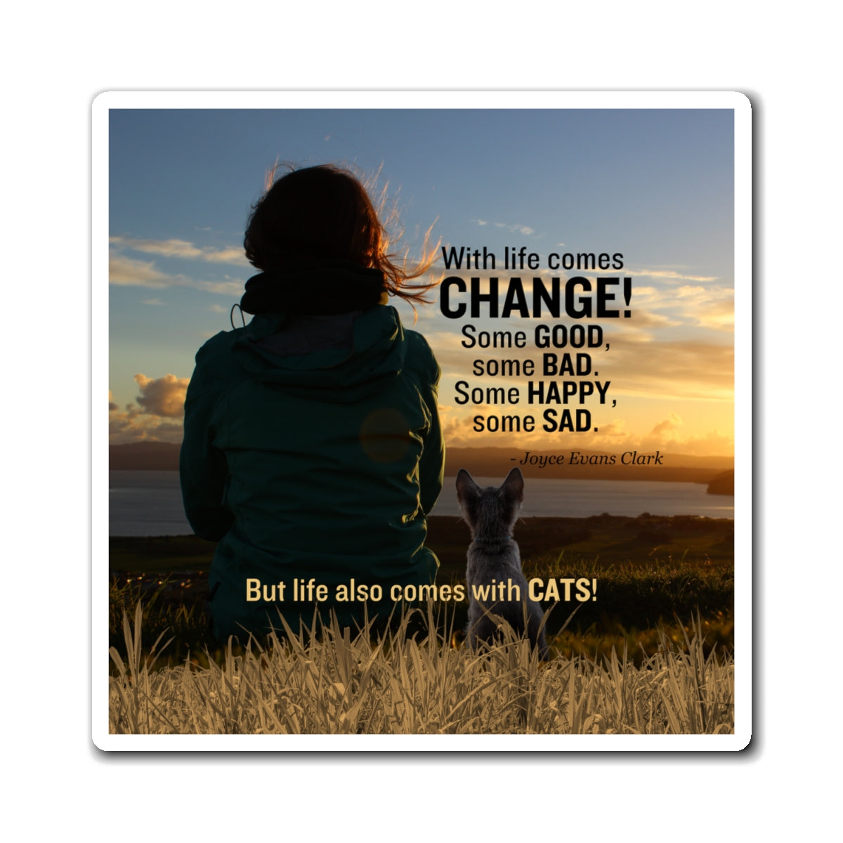 Photo depicting the ​Life Comes with Cats Magnets from EpiAl's Shop.