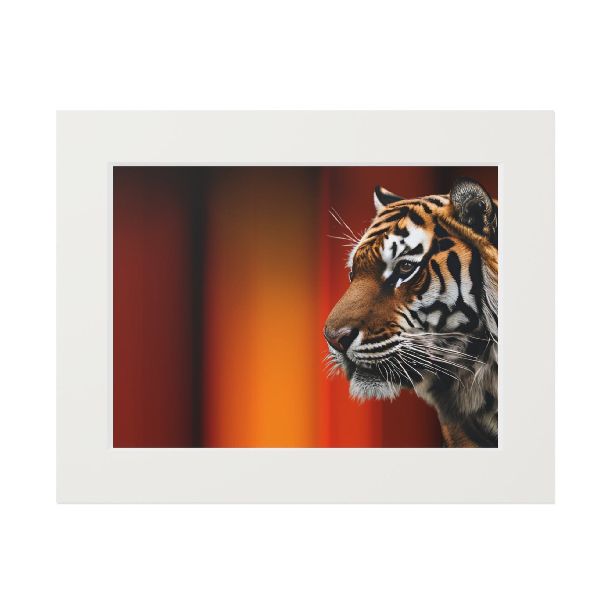 Beautiful Tiger Fine Art Print with Passepartout Frame Printify
