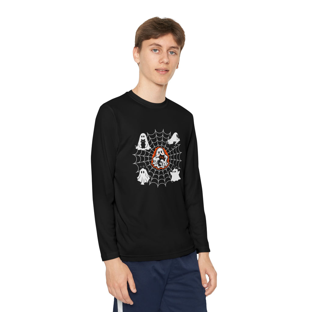 Ghost Cats Halloween Youth Long Sleeve Shirt