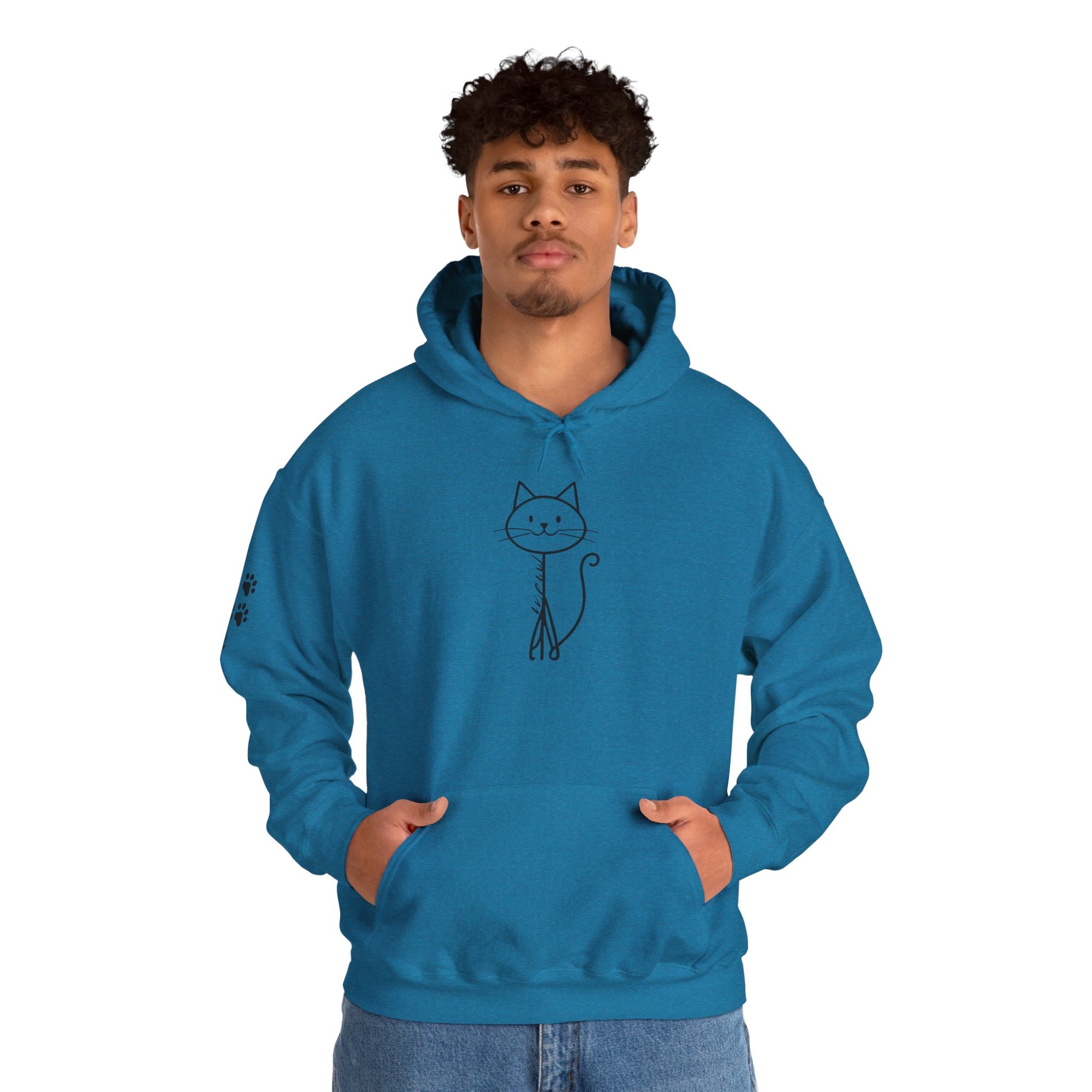 Cozy Stick Cat Lover Hoodie
