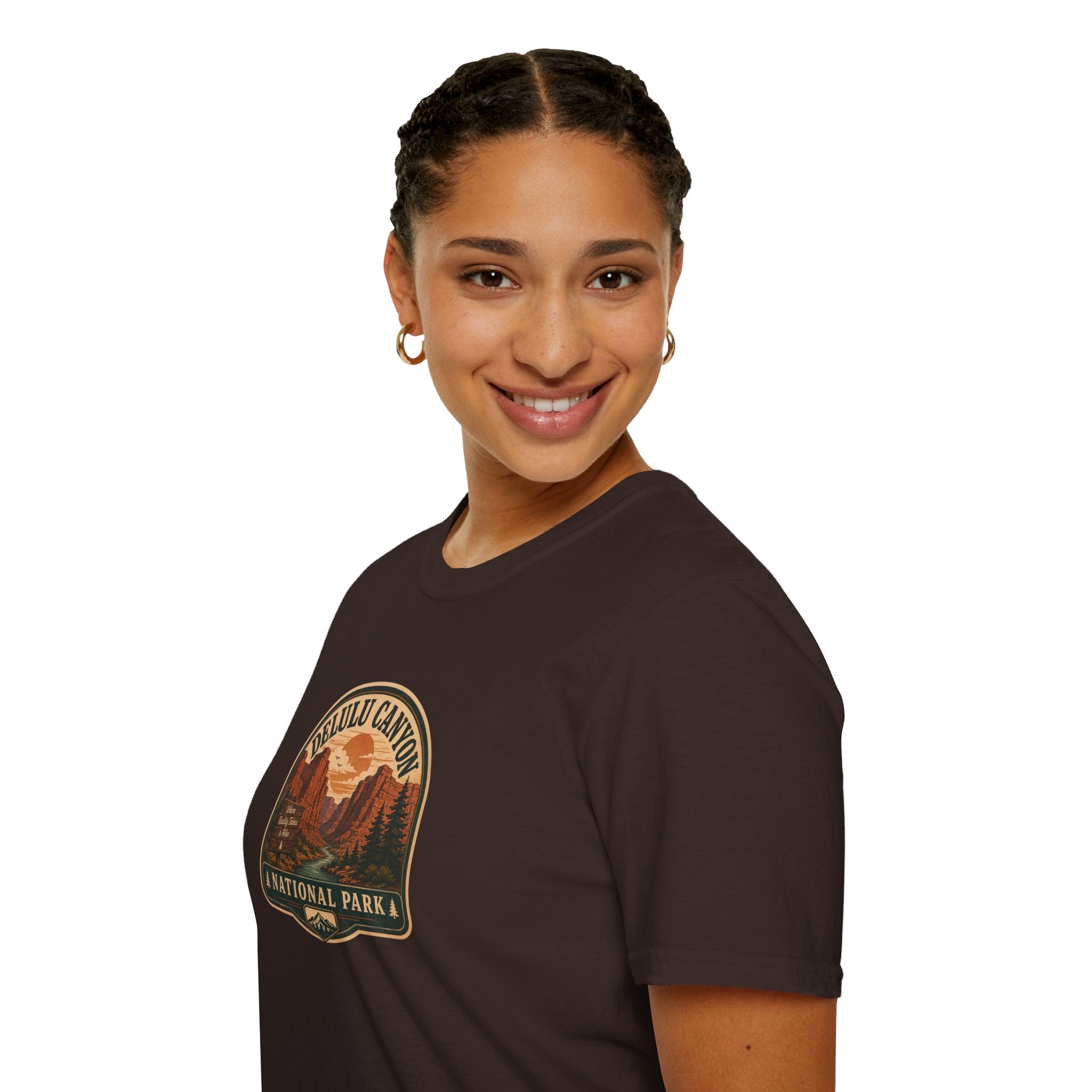 Delulu Canyon National Park Unisex T-Shirt | Funny Retro National Park Parody Tee