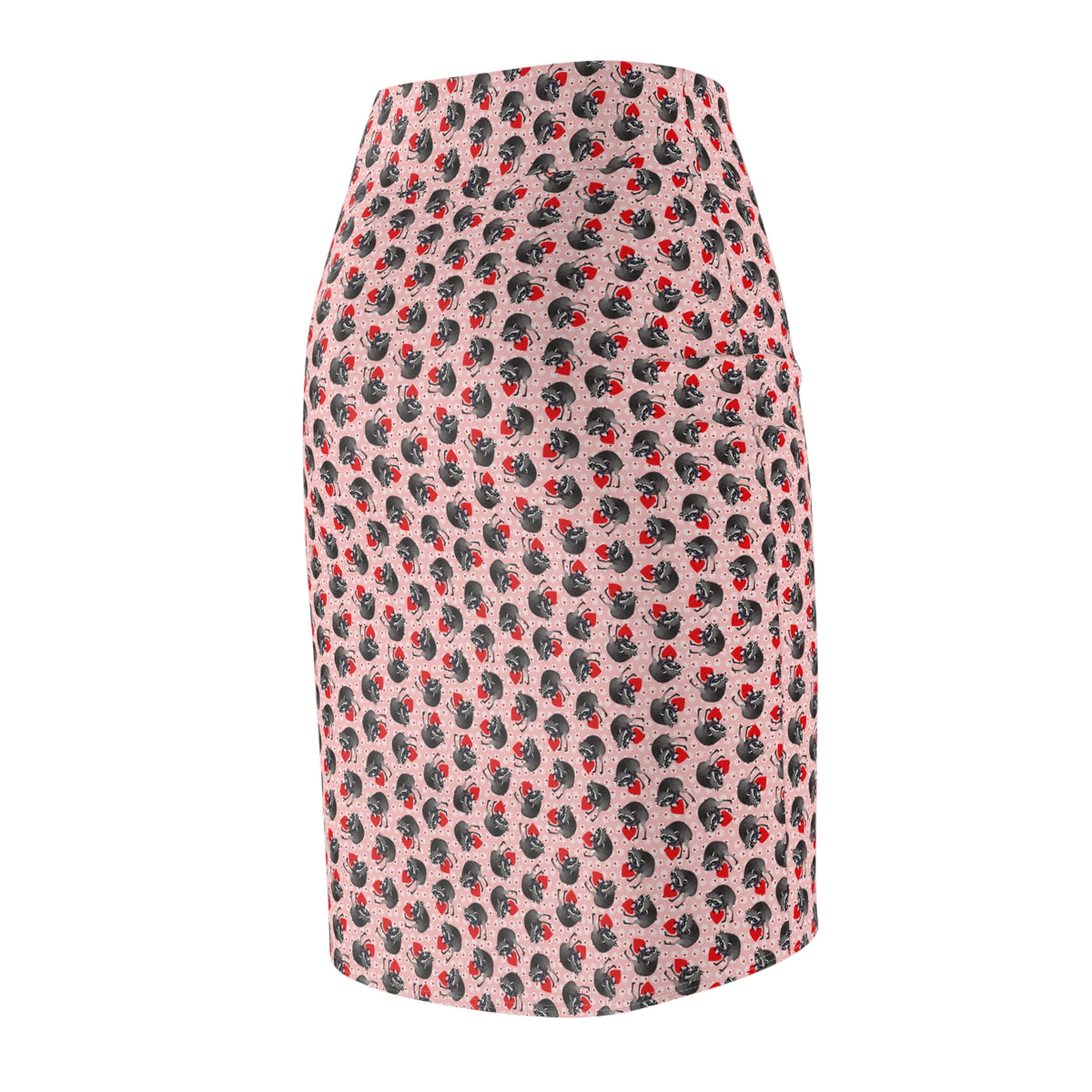 Jimothy the Raccoon Pencil Skirt | Hearts & Paw Prints Women's Fitted Skirt