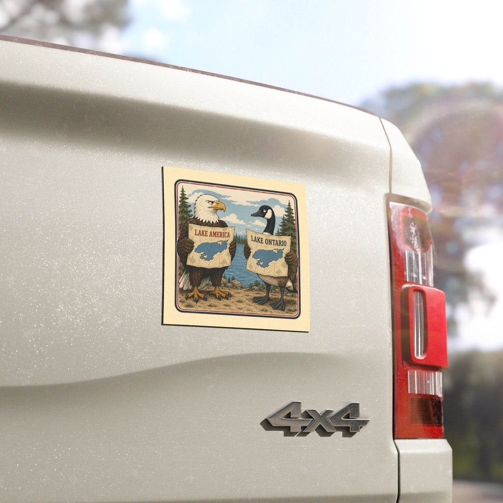 Lake America vs. Lake Ontario Car Magnet | Eagle and Goose Humor
