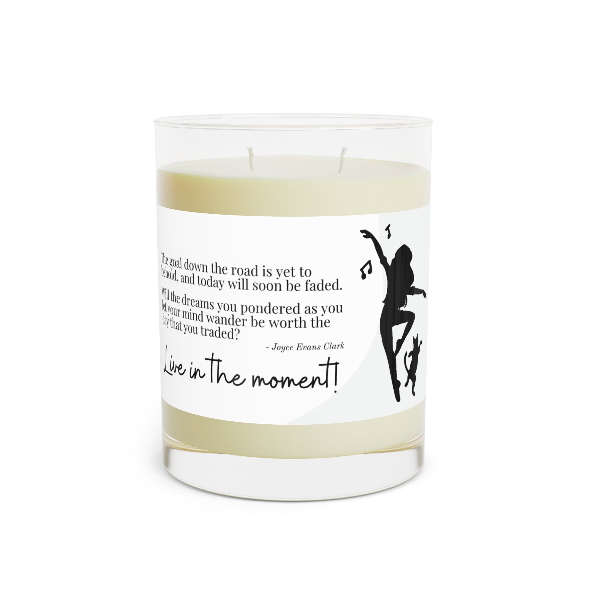 Photo depicting the ​Live in the Moment Scented Candle - Full Glass, 11oz from EpiAl's Shop.