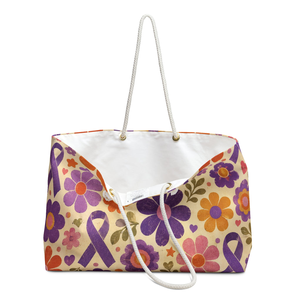 Retro Bloom Epilepsy Awareness Weekender Bag