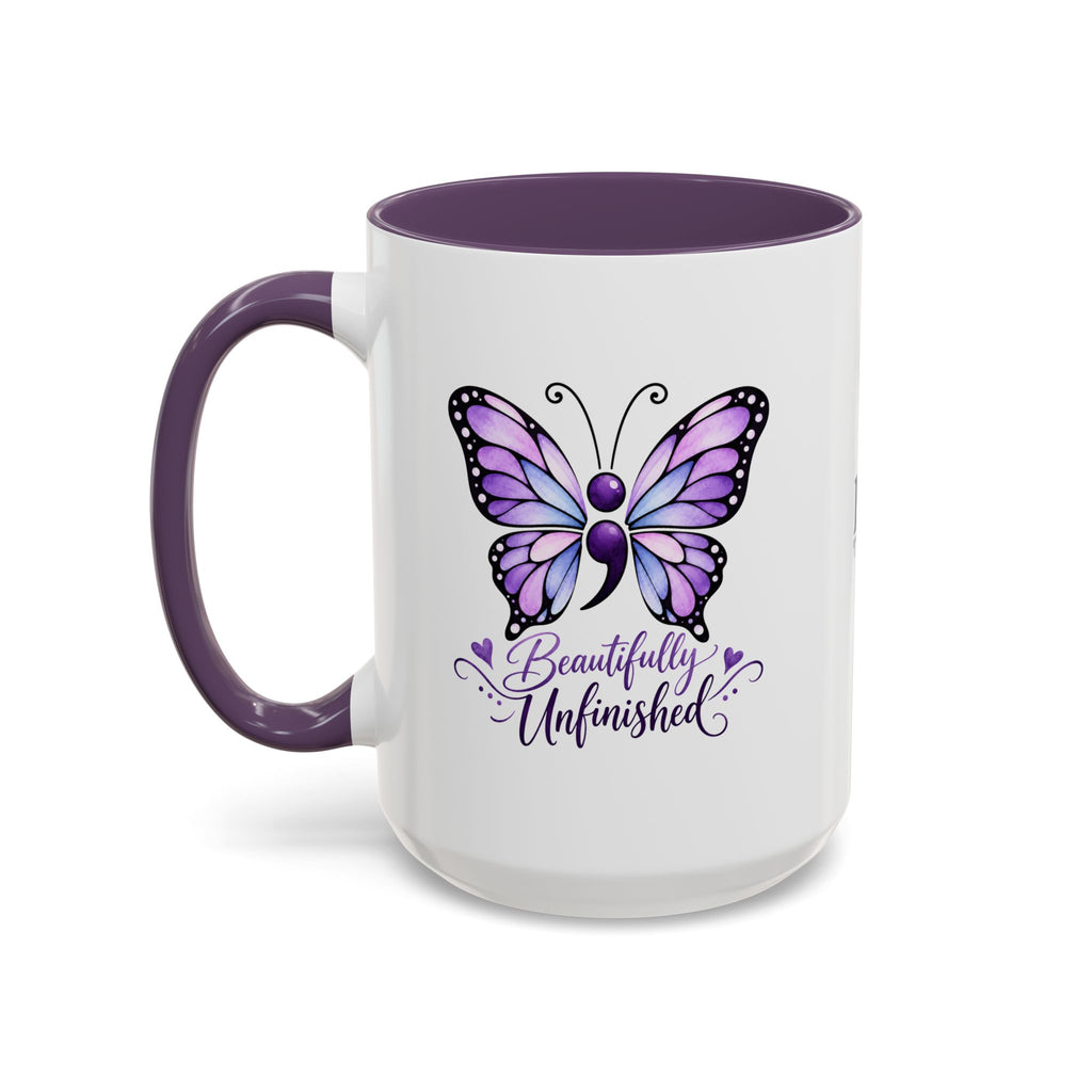 Beautifully Unfinished Semicolon Suicide Awareness Mug
