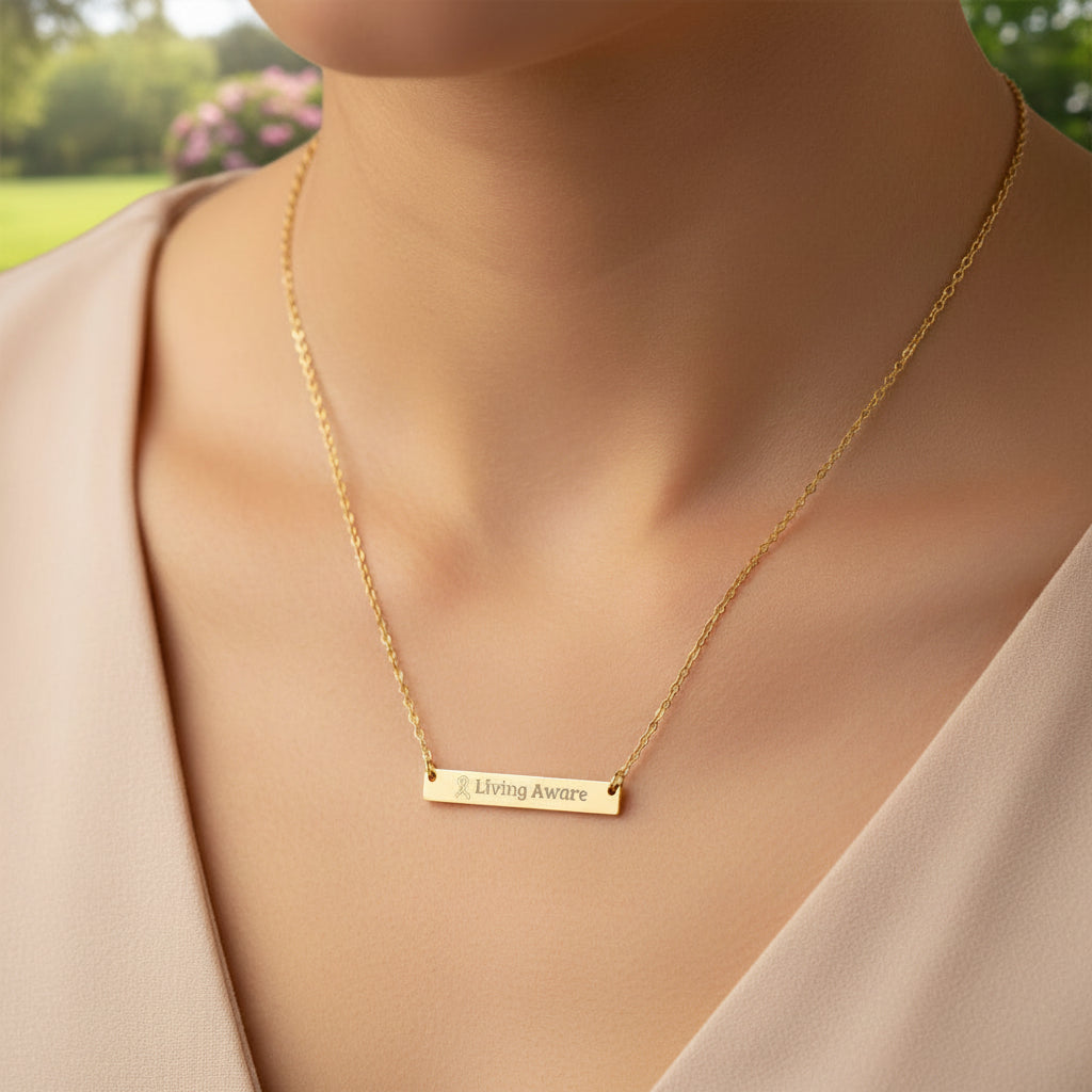 Living Aware Bar Necklace – Minimalist Epilepsy Awareness Jewelry