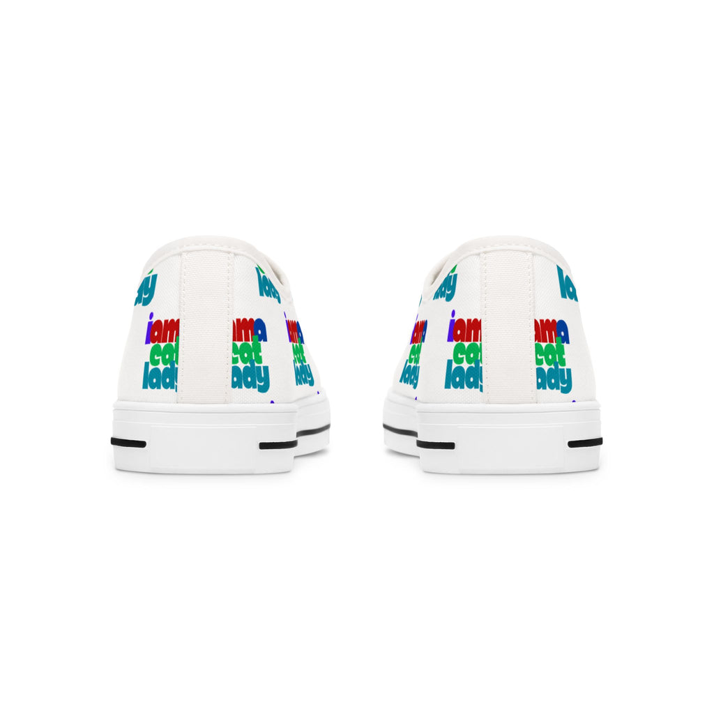 Fun Cat Lady Women's Low Top Sneakers