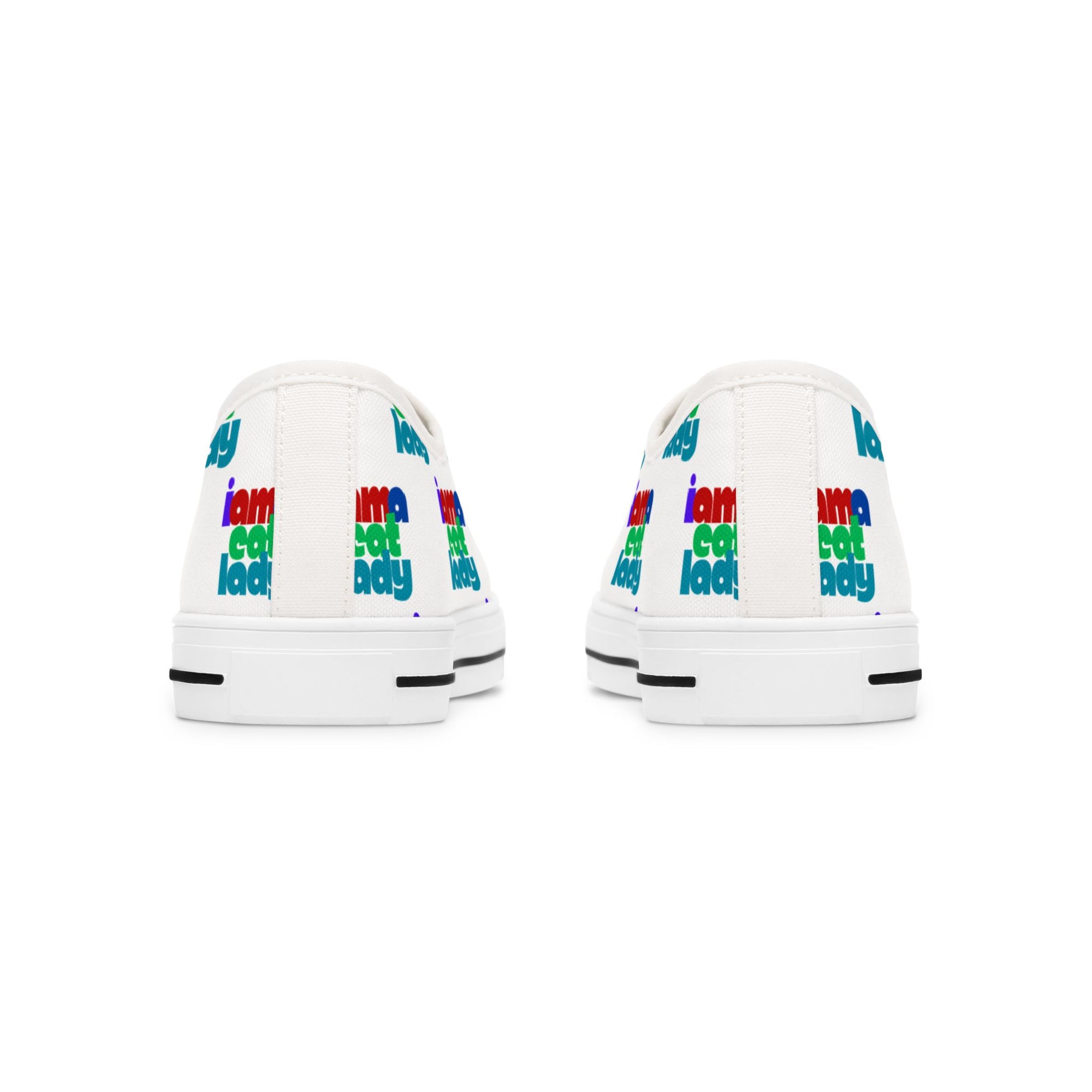 Fun Cat Lady Women's Low Top Sneakers
