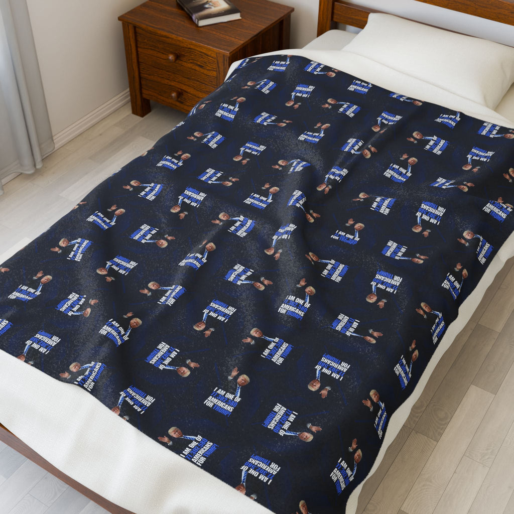 Cozy Velveteen Plush Blanket – Americans for Trump Design Printify