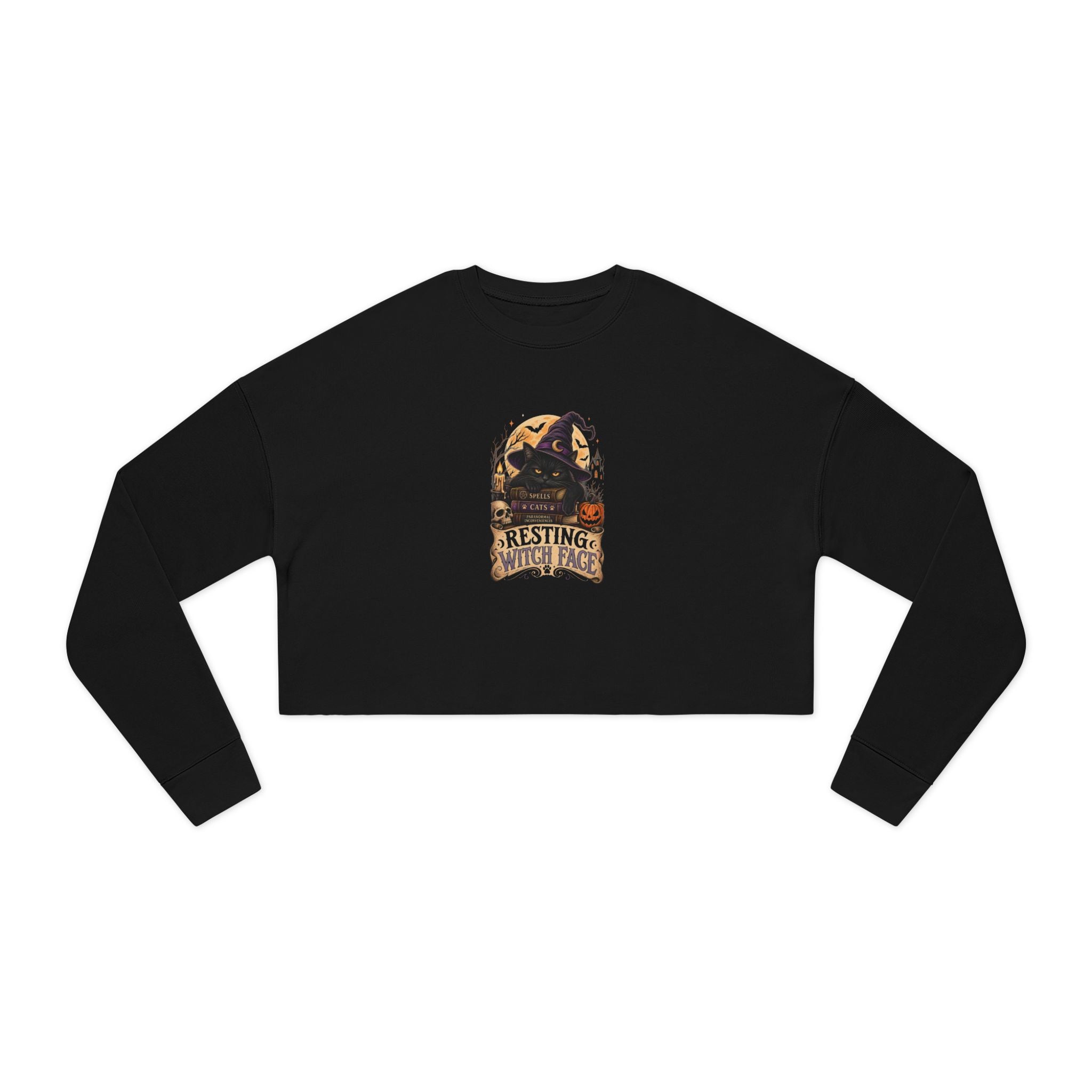 Resting Witch Face Women's Cropped Sweatshirt