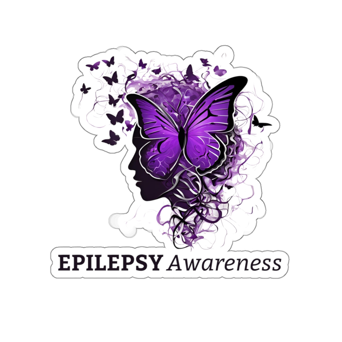 Photo depicting the ​Epilepsy Awareness Kiss-Cut Stickers from EpiAl's Shop.