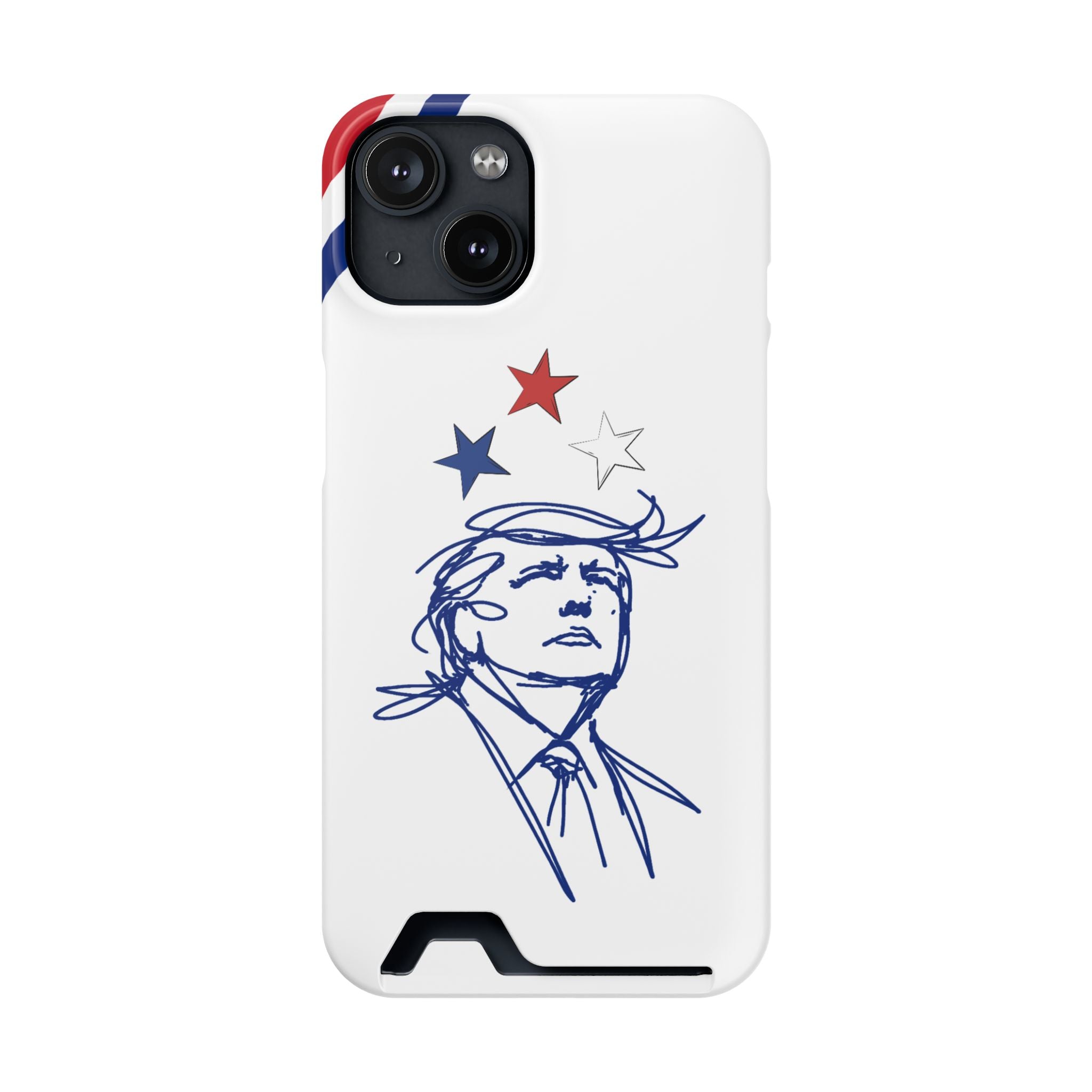 Swoop Guy Samsung Galaxy Case – Minimal Line Portrait Patriotic Design, Slim Protective Case with Card Slot