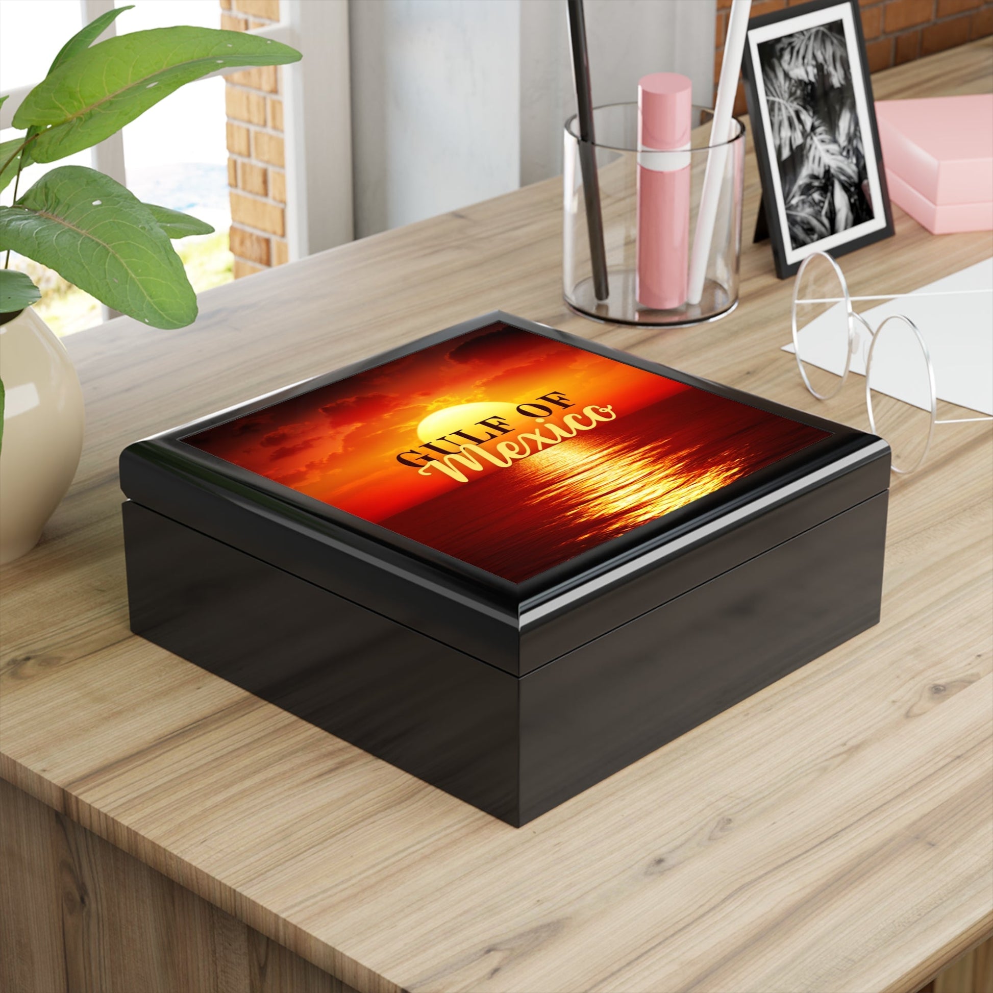 Gulf of Mexico Sunset Jewelry Box Printify