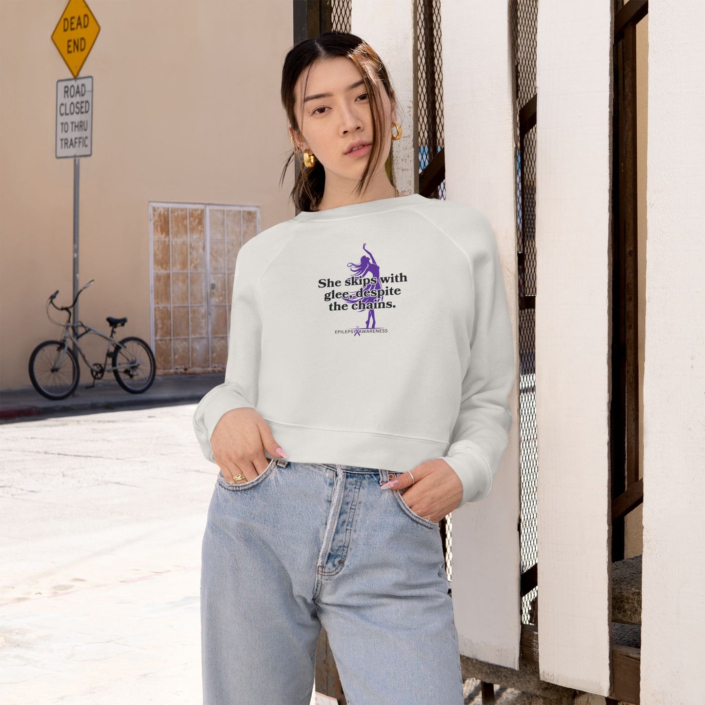 She Skips with Glee Women's Cropped Fleece Pullover