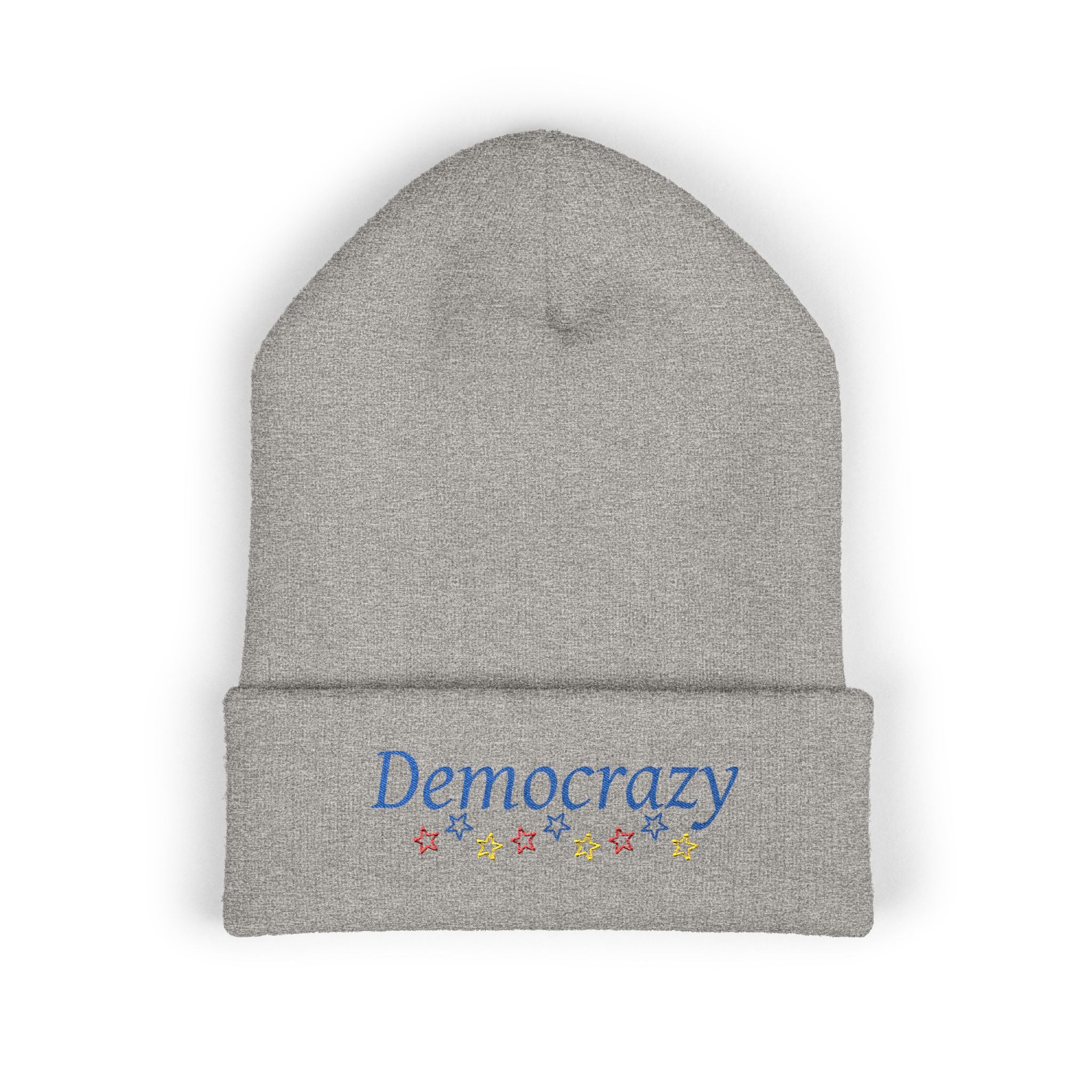 Democrazy Cuffed Beanie – Political Satire Knit Hat