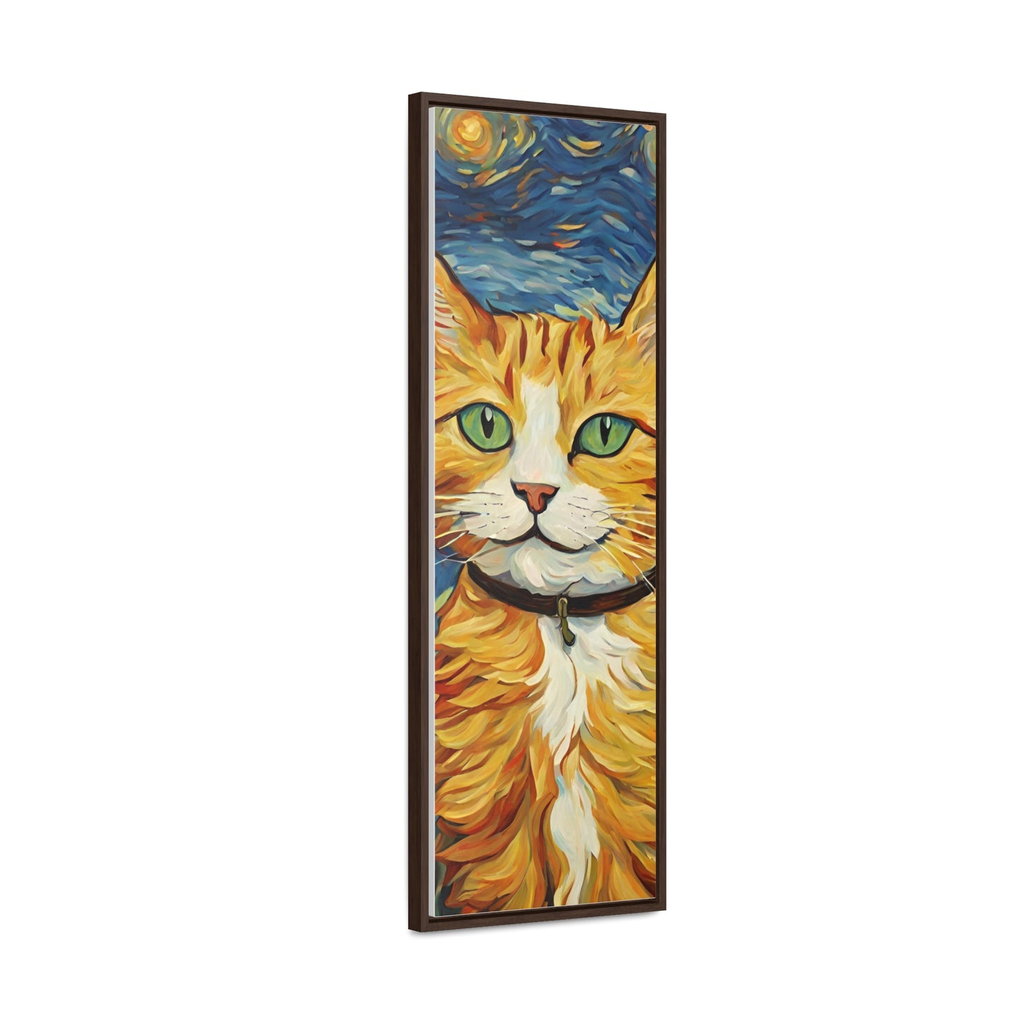 Van Gogh Style Cat Gallery Canvas Wraps, Vertical Frame