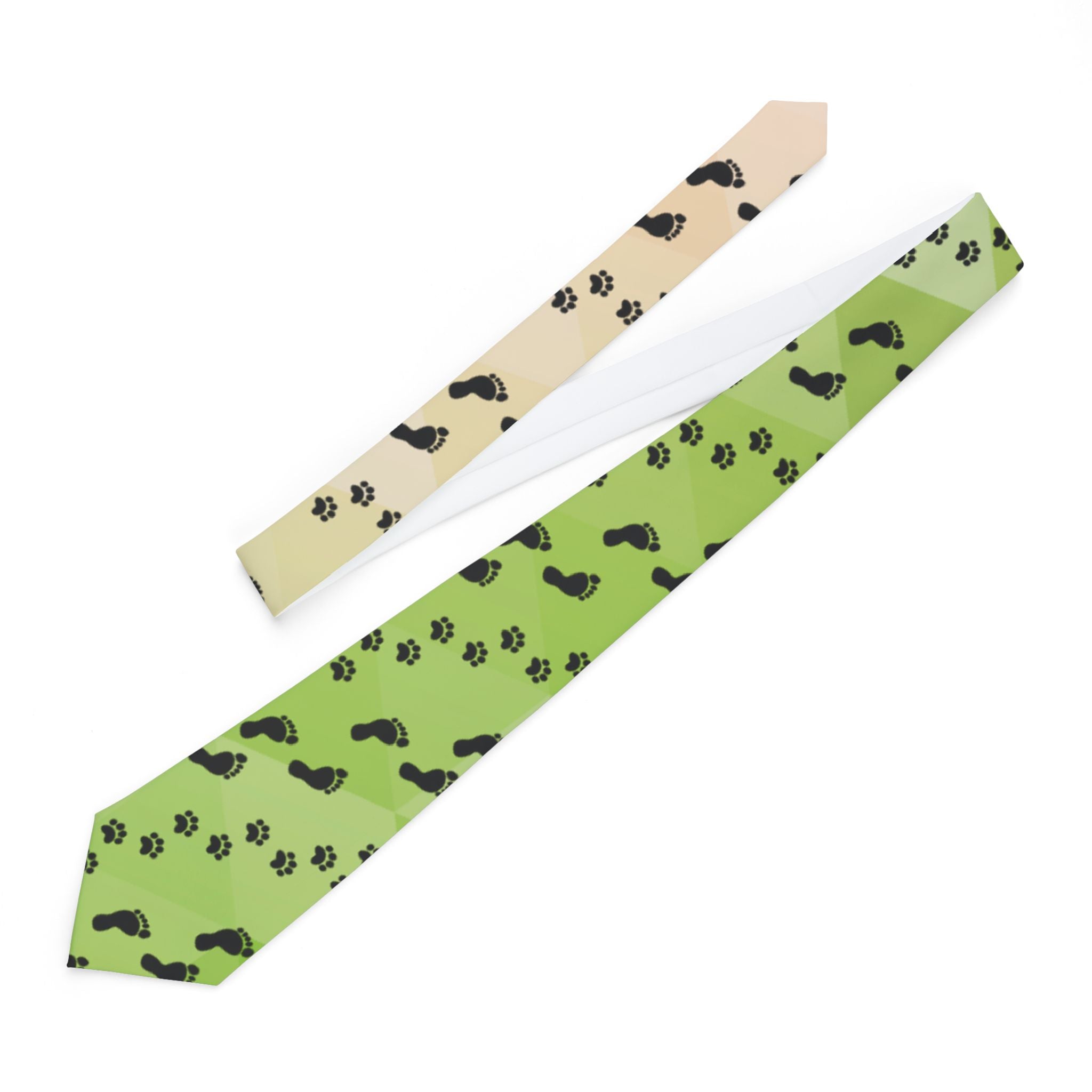 Bigfoot & Cat Footprints Necktie | Cryptid Novelty Tie
