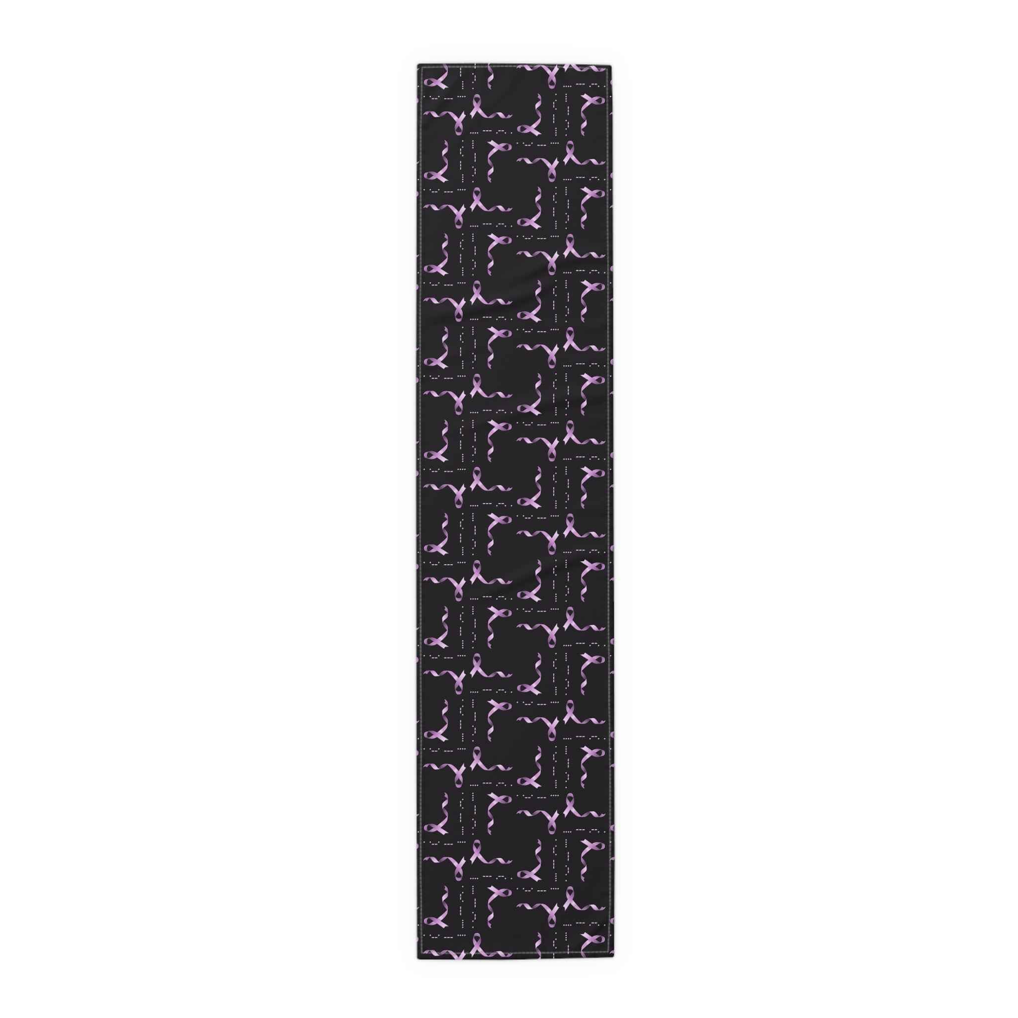 Epilepsy Awareness “HOPE” Morse Code Table Runner – Purple Ribbon Design