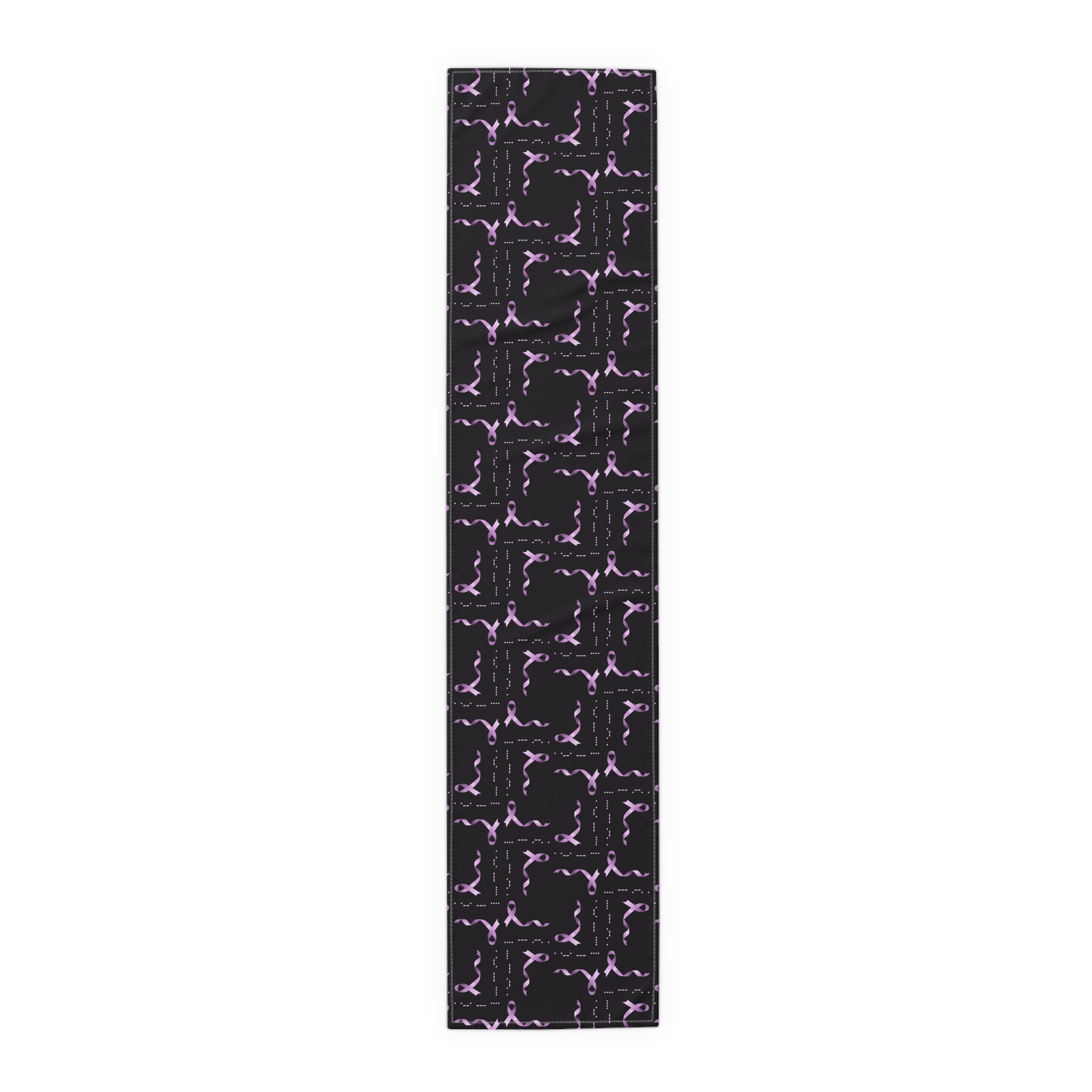 Epilepsy Awareness “HOPE” Morse Code Table Runner – Purple Ribbon Design
