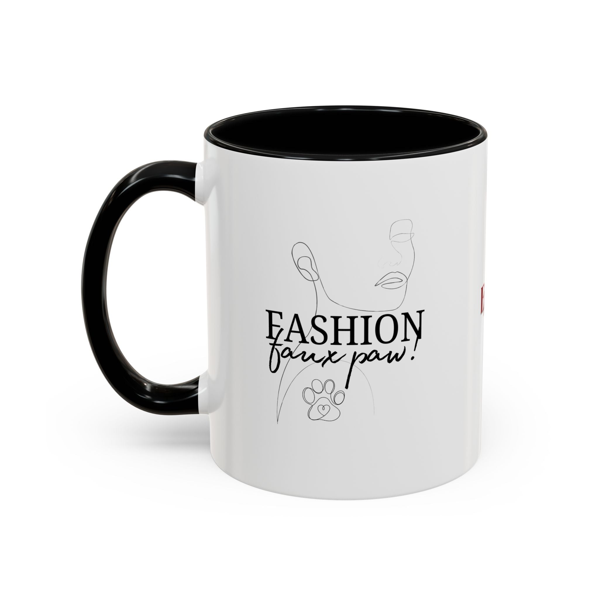 Photo depicting the ​Fashion Faux Paw Accent Coffee Mug (11, 15oz) from EpiAl's Shop.