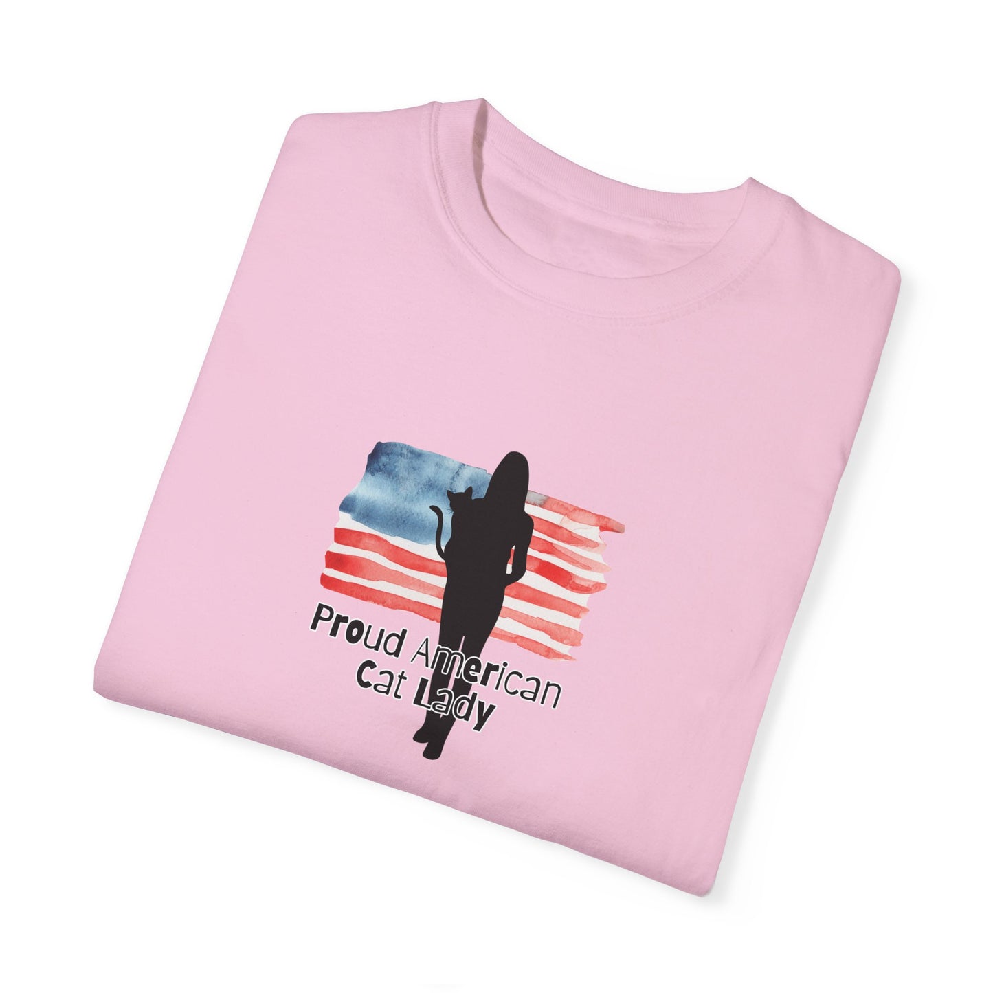 Proud American Cat Lady T-Shirt - Casual Unisex Tee for Cat Lovers
